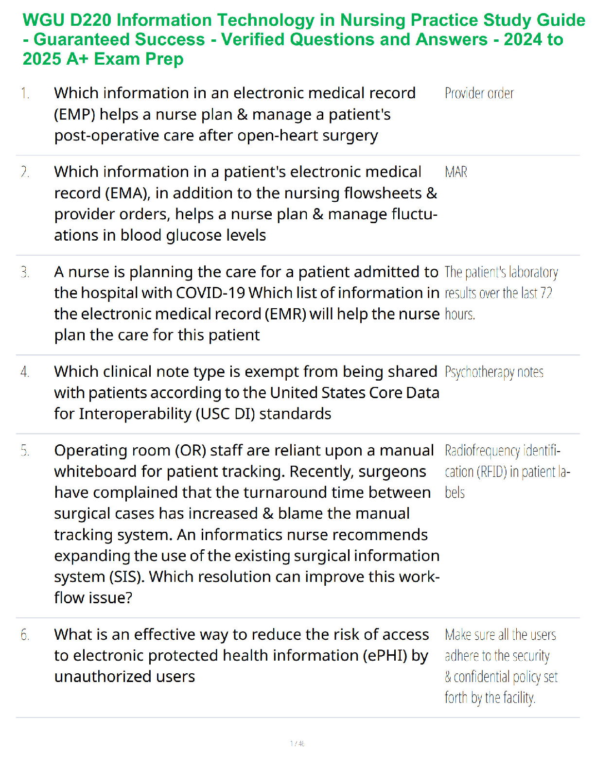 WGU D220 IT in Nursing Practice Study Guide 2026-2027 IMG-1
