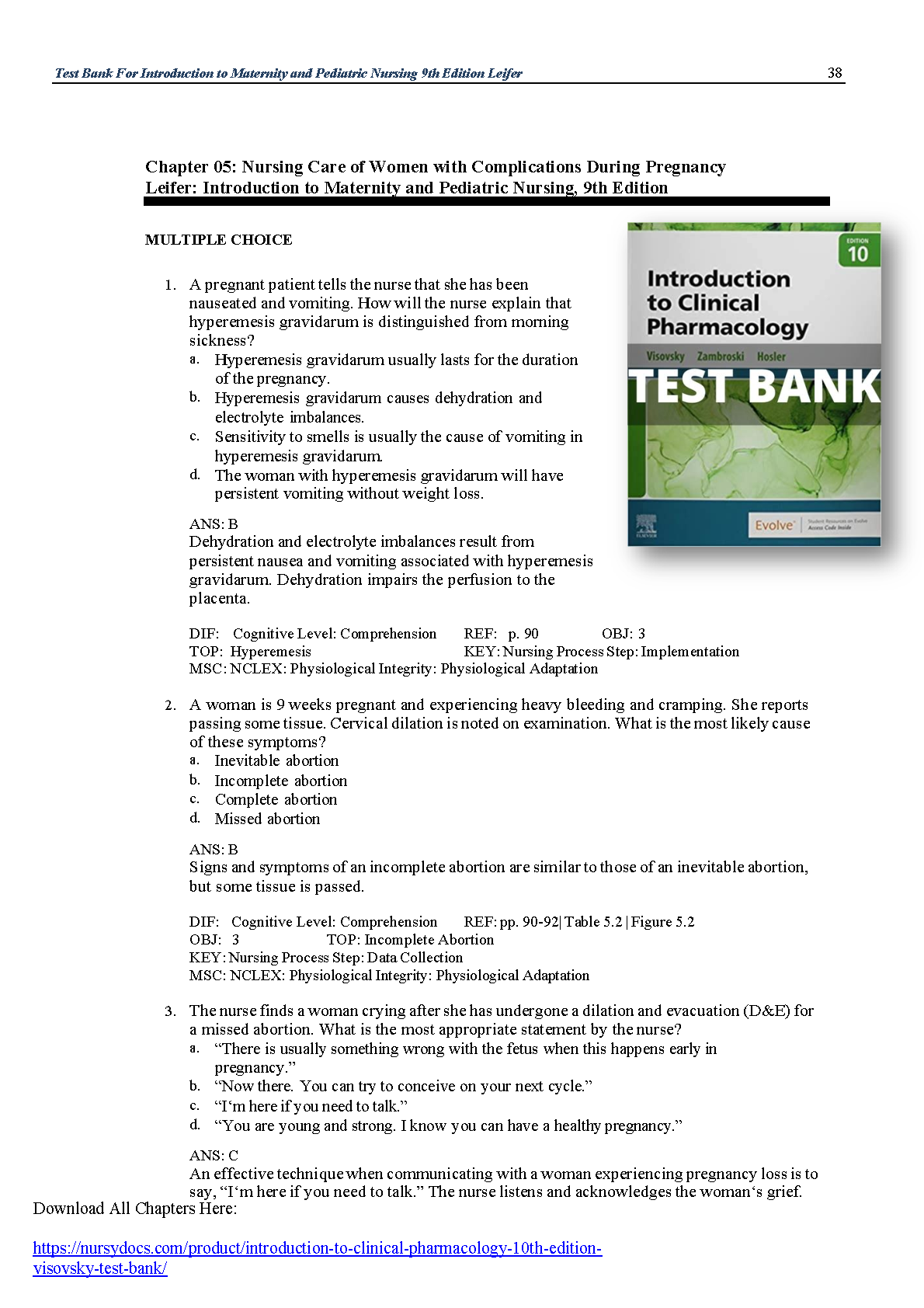 Leifer Ch 5 Maternity Nursing Test Bank NCLEX 2026/27