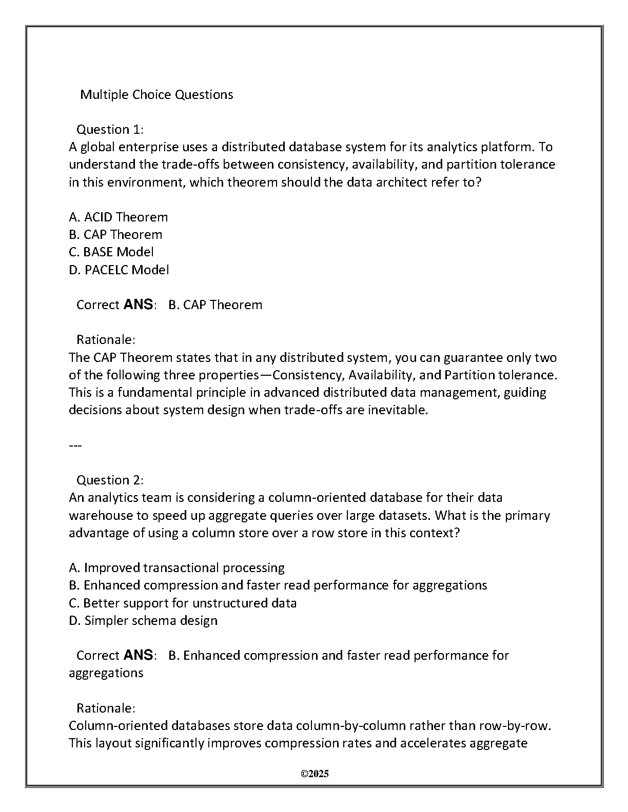 DTMG 3179 Exam Prep: WGU Adv Data Mgmt Review