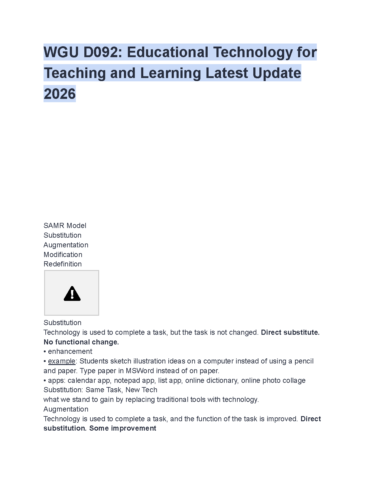 WGU D092 Ed Tech Study Guide 4th Edition IMG-1