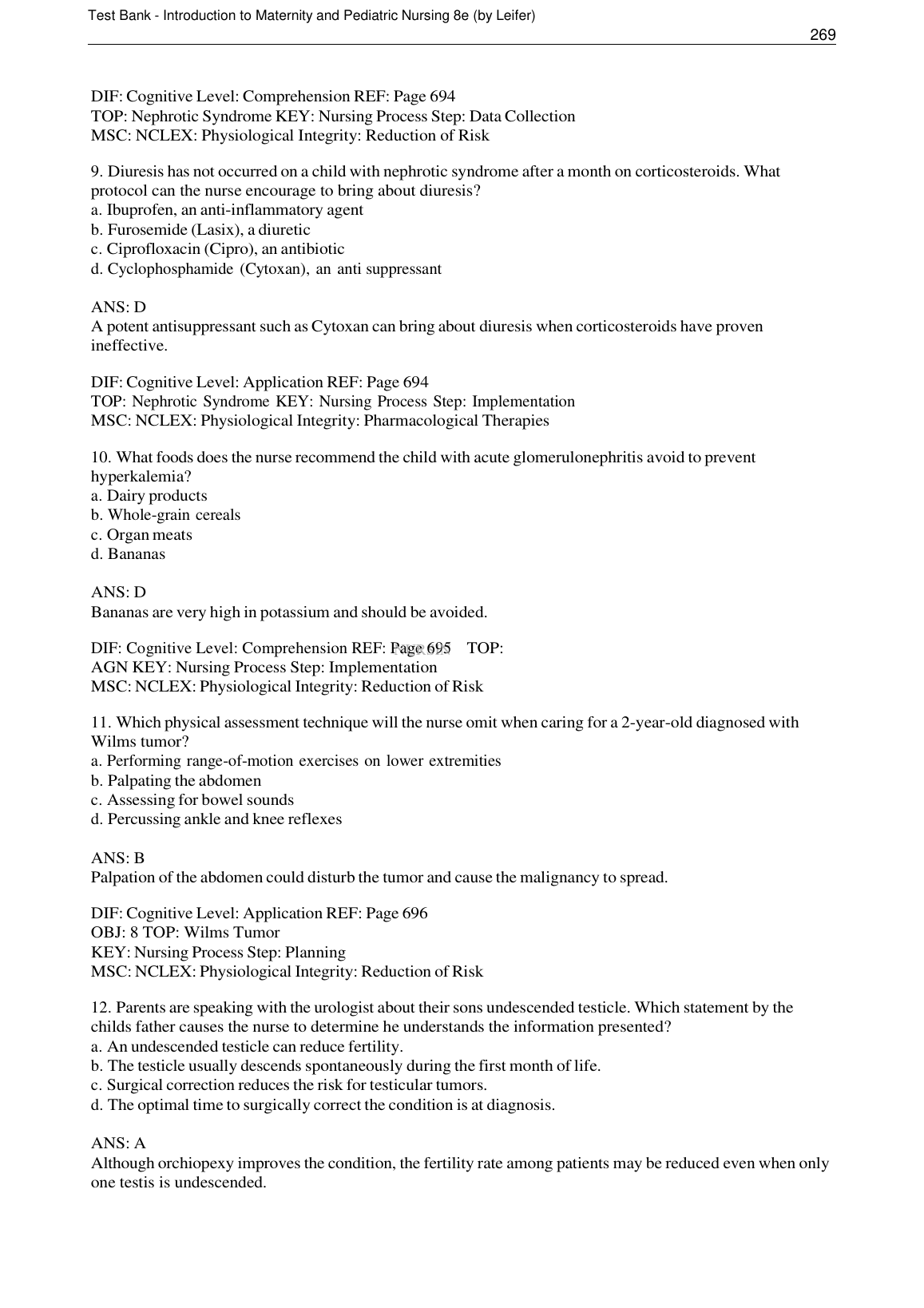 Leifer Maternity & Ped Nursing Test Bank 8th Ed 2026/27 IMG-1