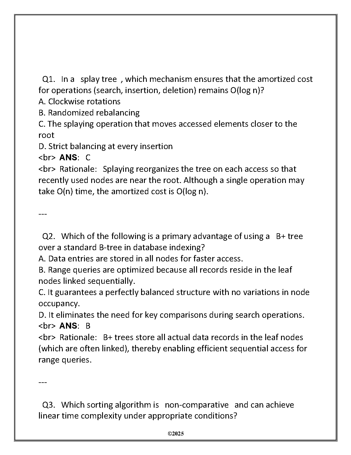 WGU C949 Data Structures Test Bank 2025 Final Exam Solutions