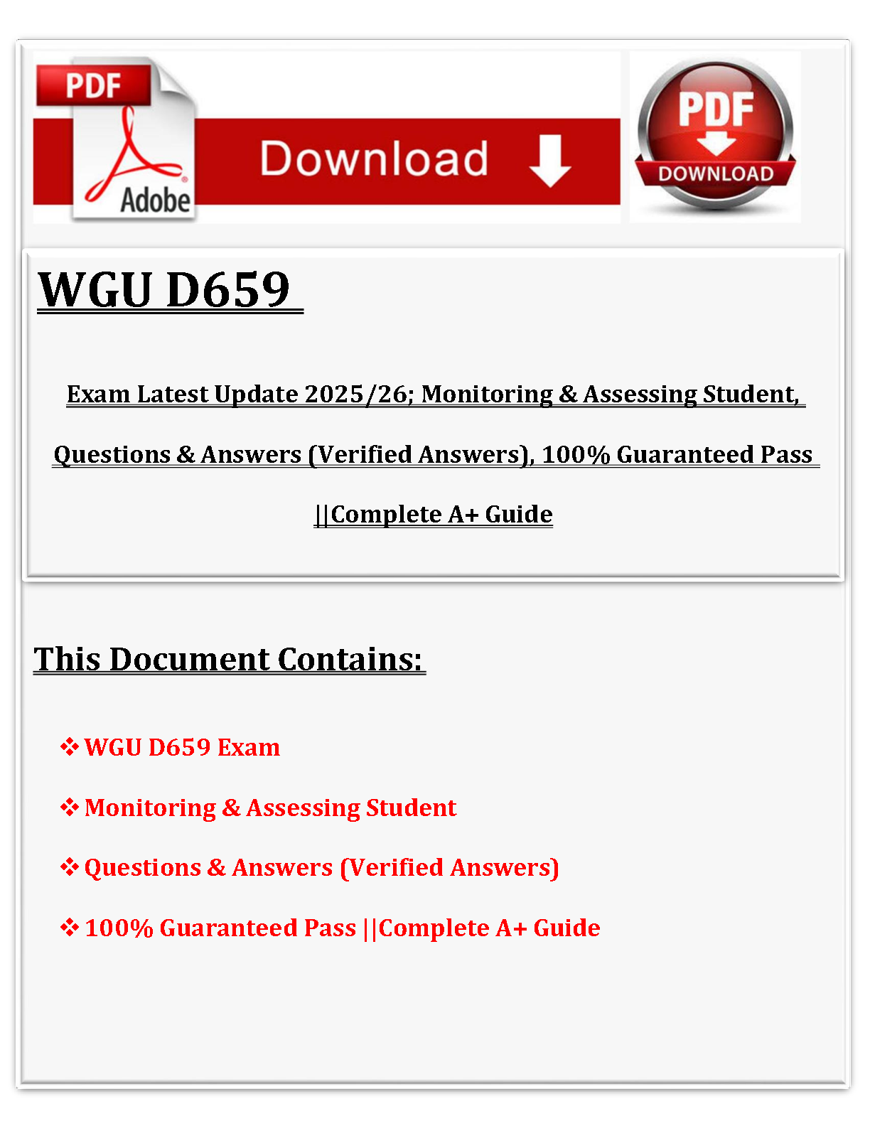 WGU D659 Monitoring Assessment Test Bank 2025 Questions Answers IMG-1