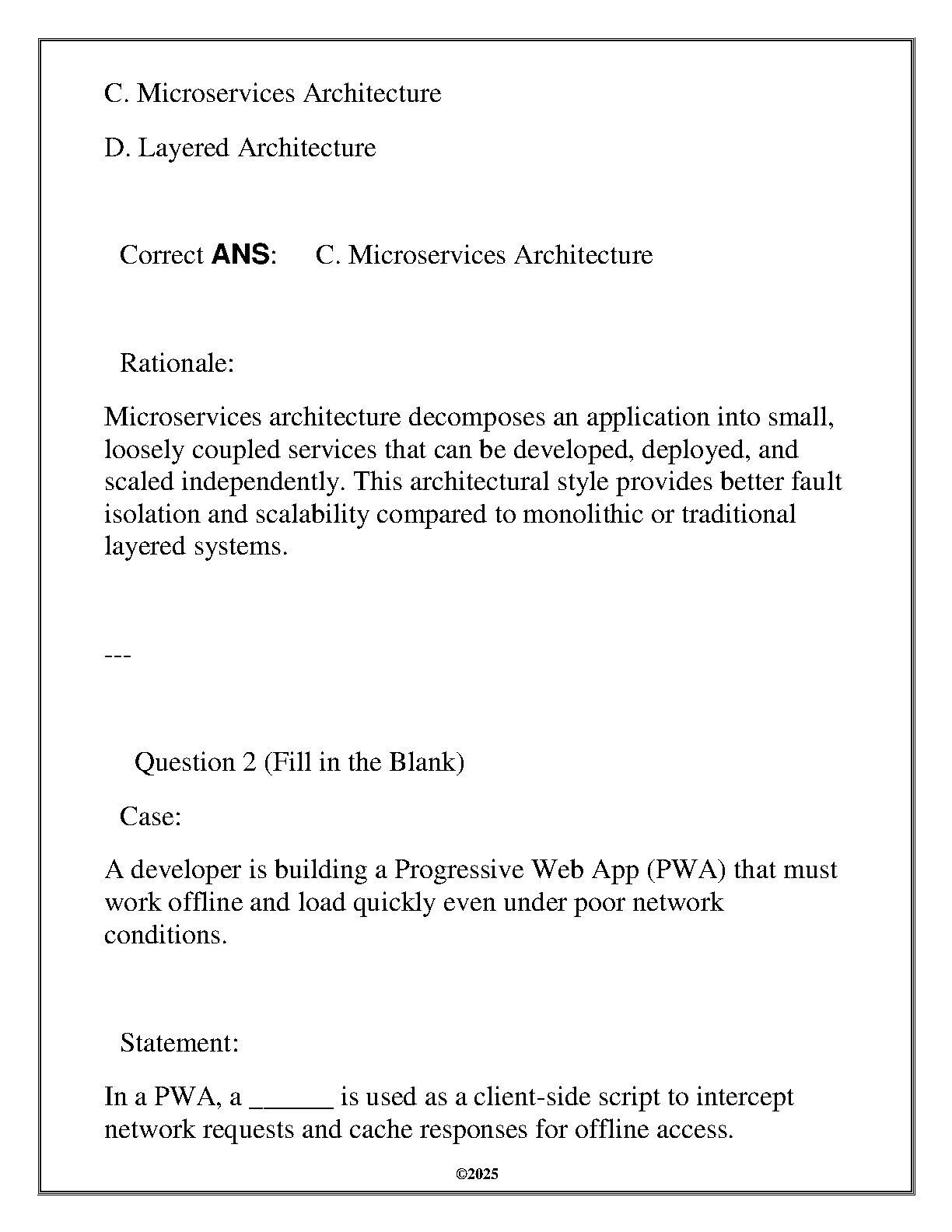ITSW 2120 D276 Web Dev Final Exam Qs & A 2025