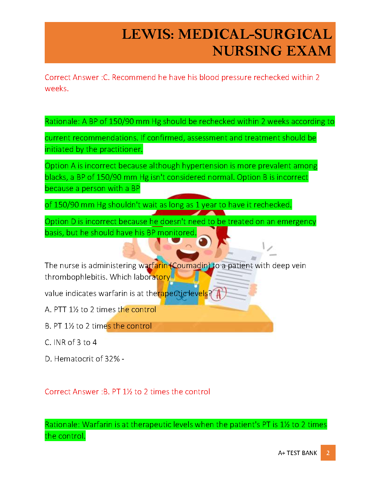 Lewis Med Surg Nursing 12e Test Bank 2026/27
