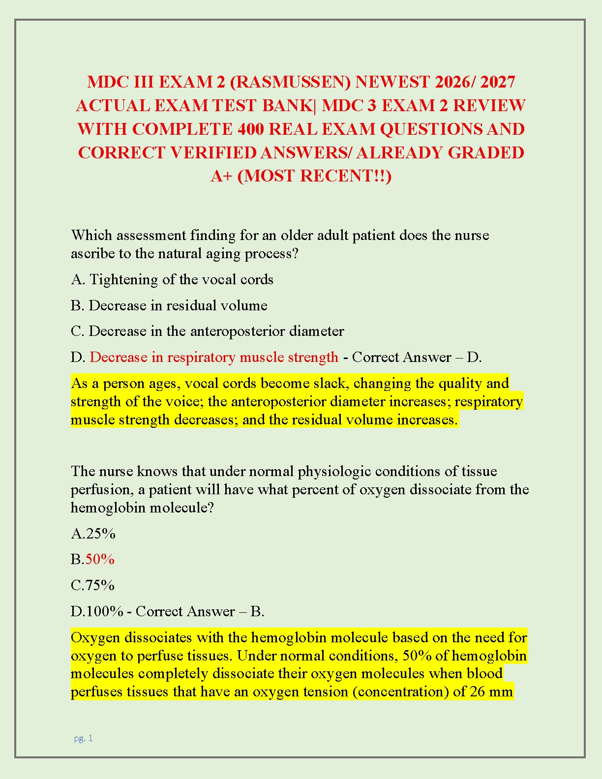MDC III Exam 2 Test Bank Rasmussen Nursing 2026/2027 IMG-1