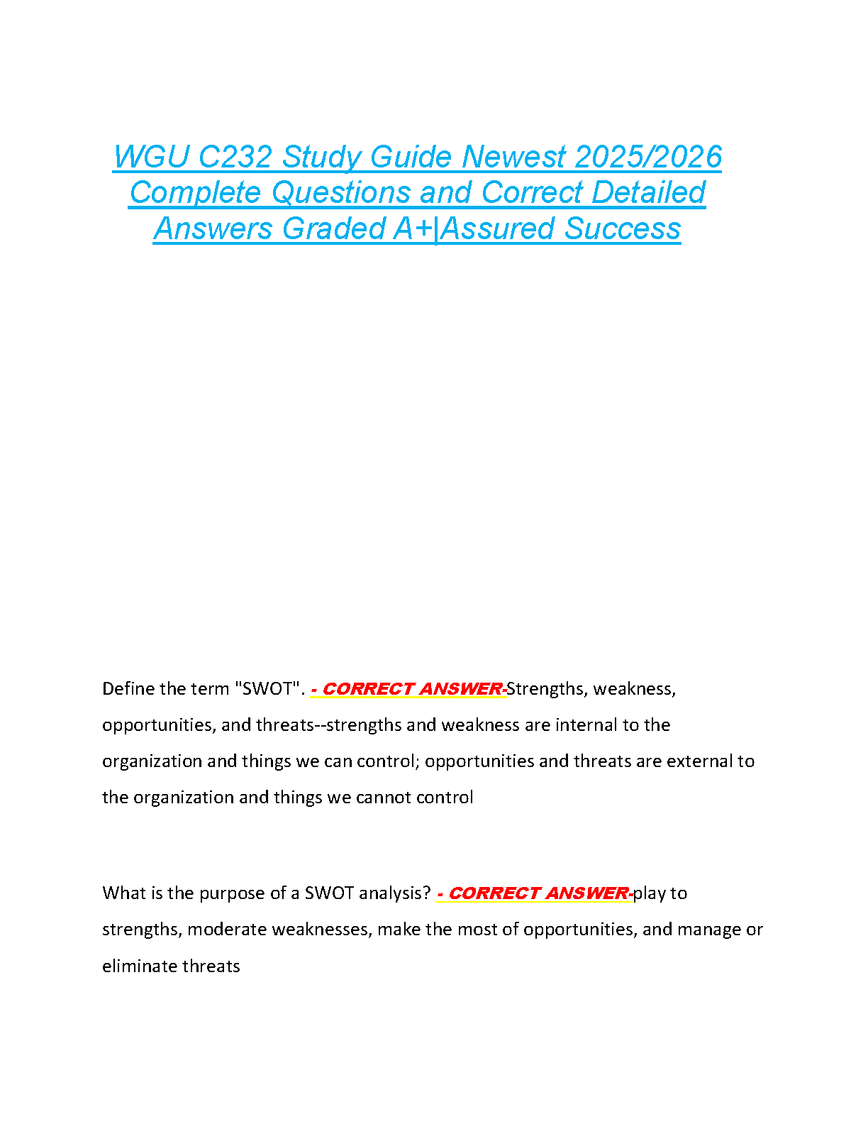 WGU C232 Intro HR Management Test Bank IMG-1