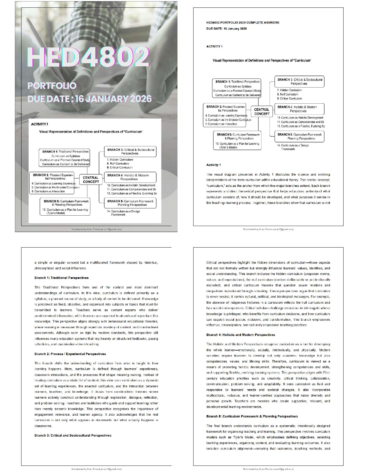HED4802 Portfolio Guide and Complete Exam Answer Resource