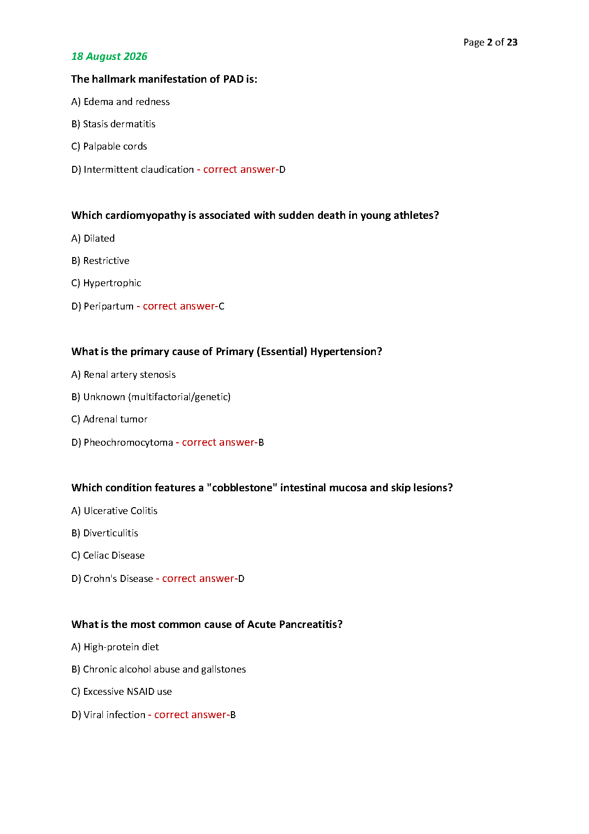 WGU D115 Advanced Pathophysiology Study Guide & Exams