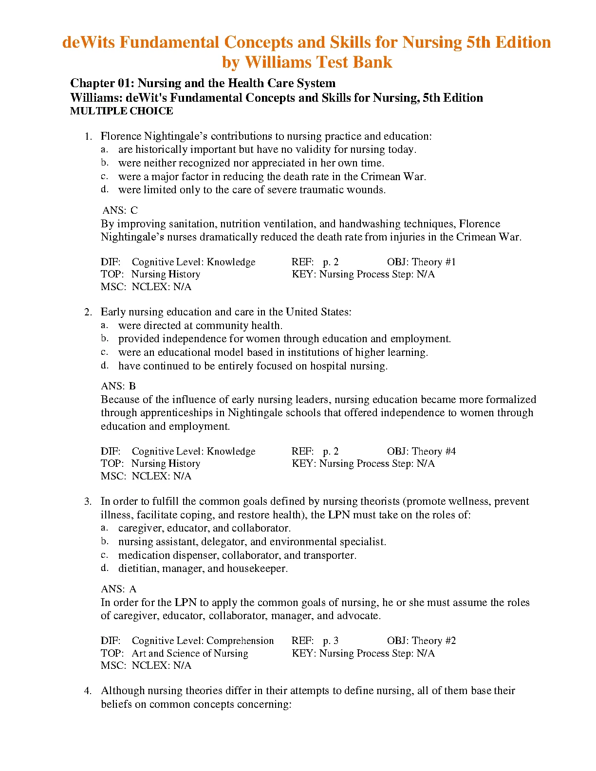 Nursing Fundamentals Test Bank 5e | 2026/27 Revision