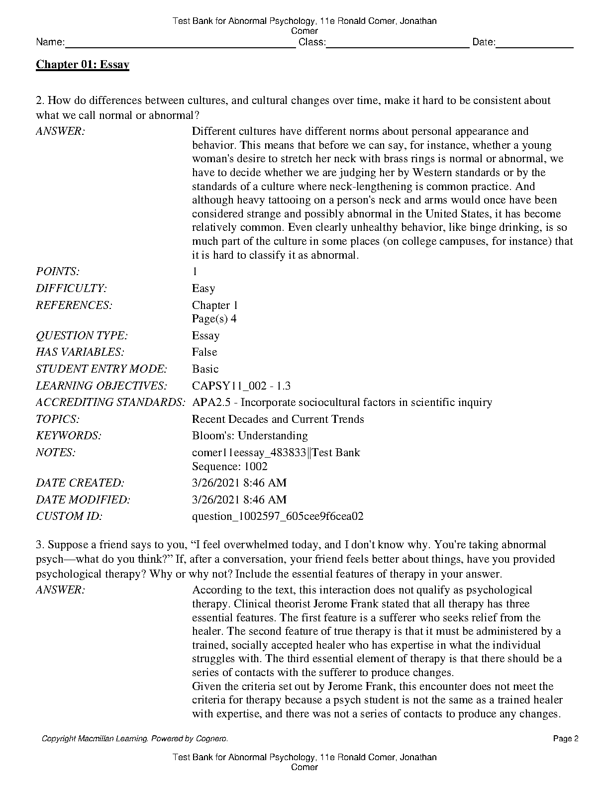 Abnormal Psych Test Bank 11e Comer IMG-3
