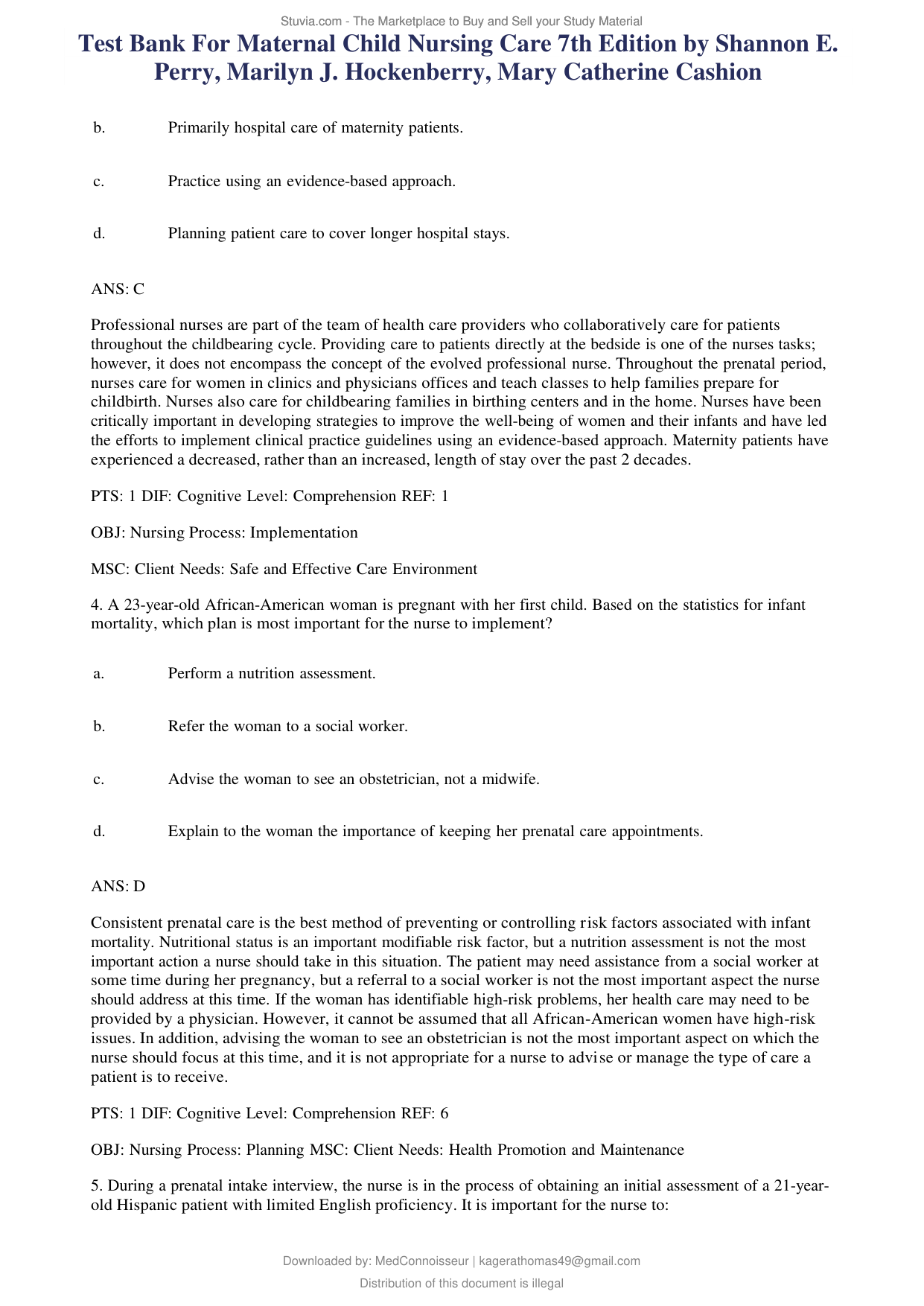 Maternal Child Nursing Care 7th Edition TEST BANK IMG-3