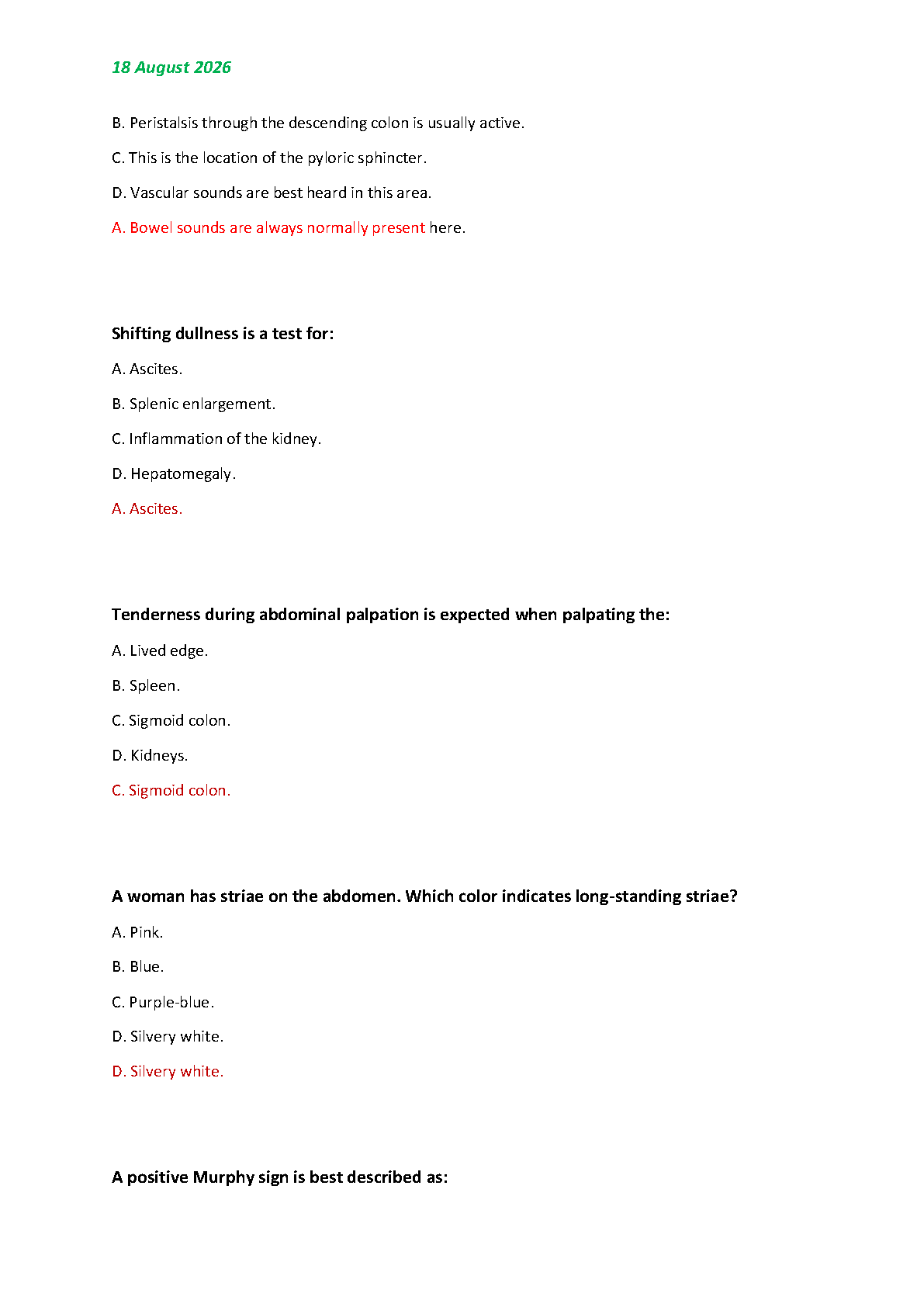 NSG 3160 Exam 4 Abdominal Assessment Test Bank 2026/2027 IMG-3