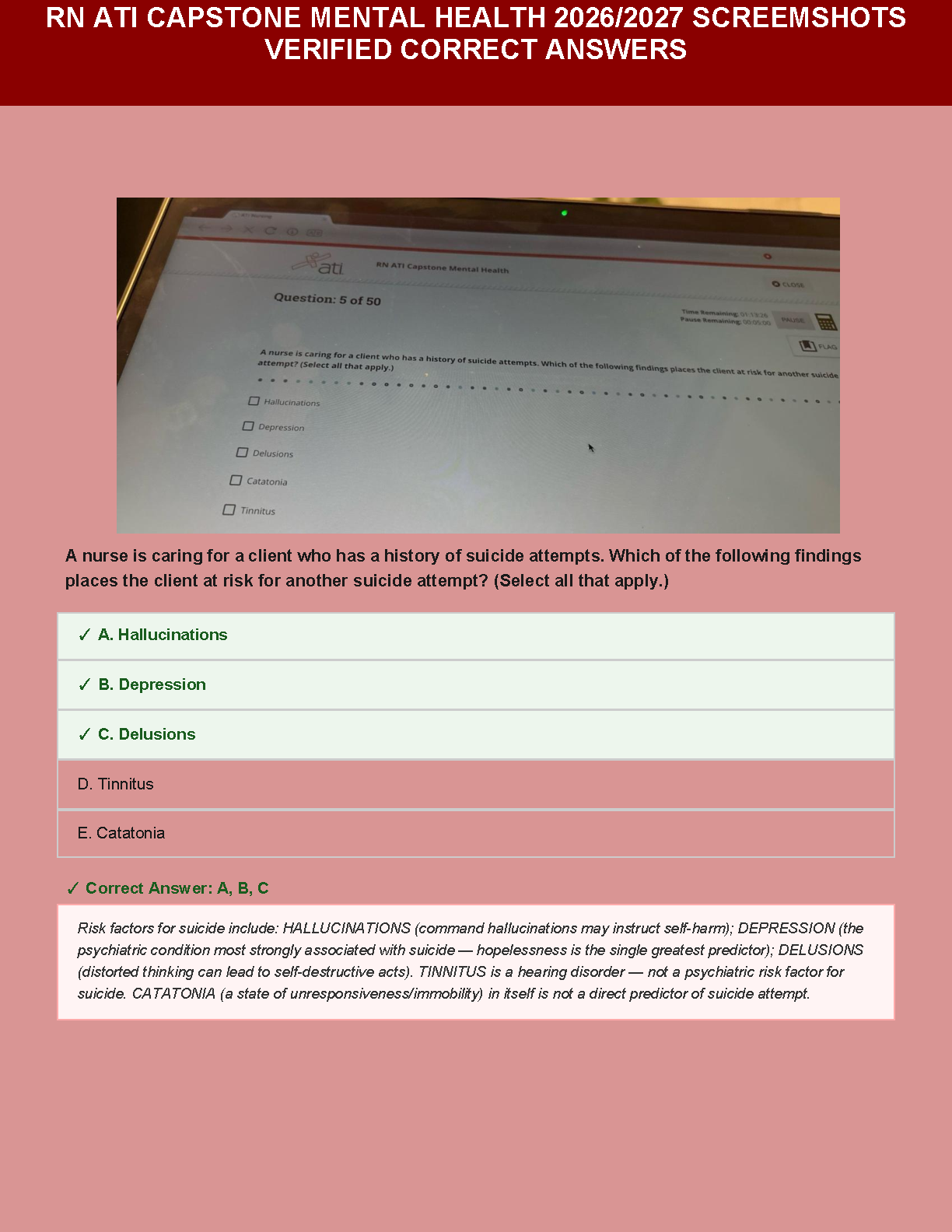 ATI Mental Health Practice Test 2026 with Answers
