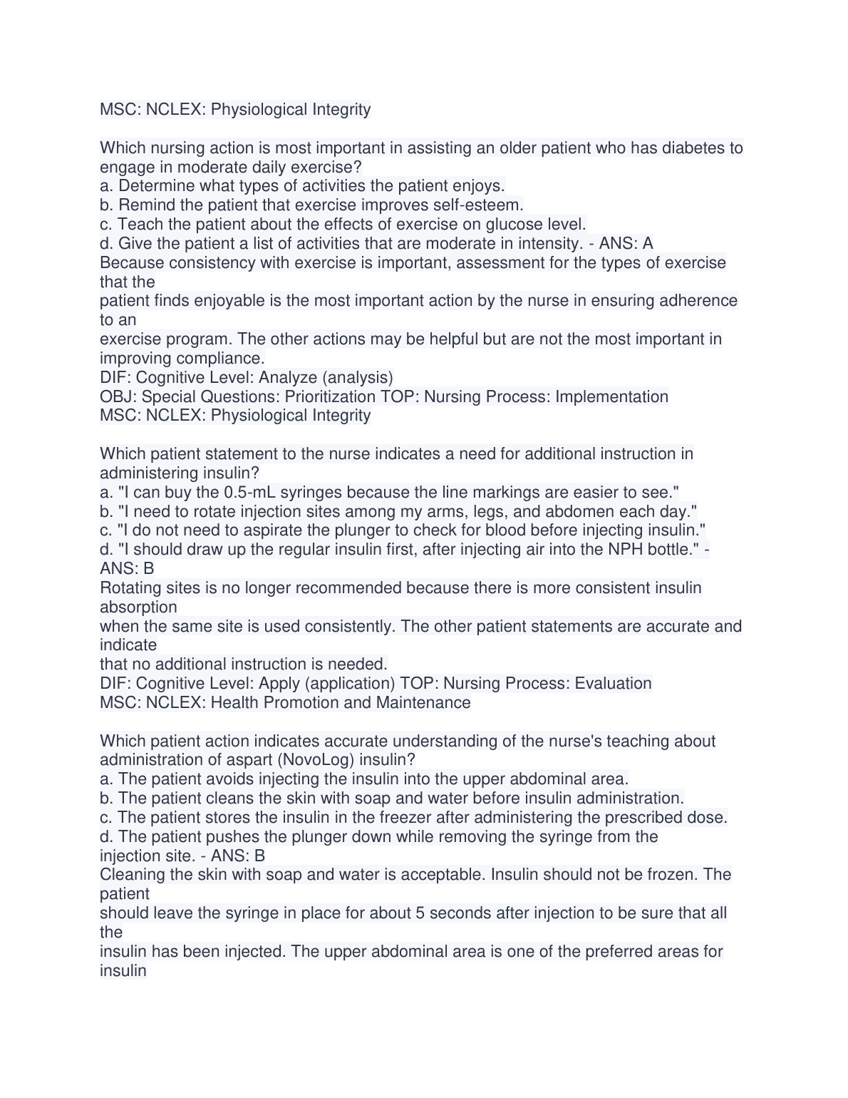 Diabetes Mellitus Q&A Lewis Med Surg Nursing Ch 48 2026/27 IMG-1