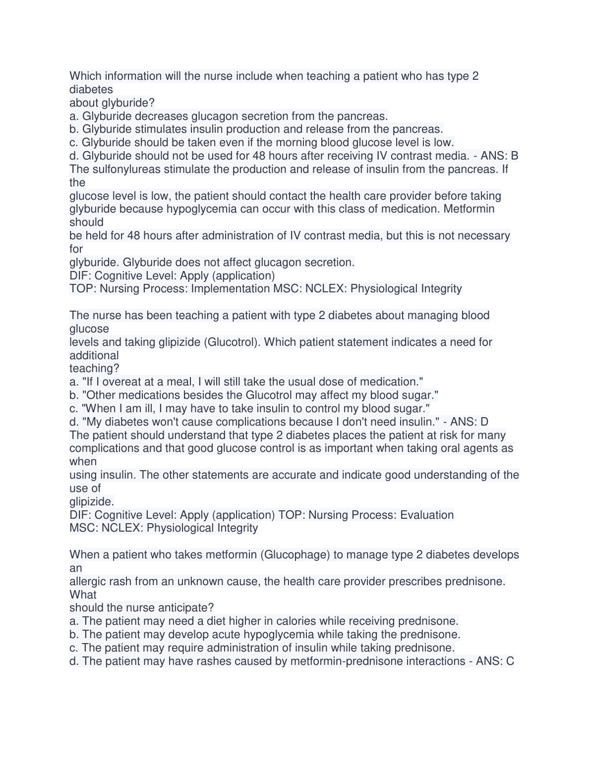 Diabetes Mellitus Q&A Lewis Med Surg Nursing Ch 48 2026/27 IMG-3
