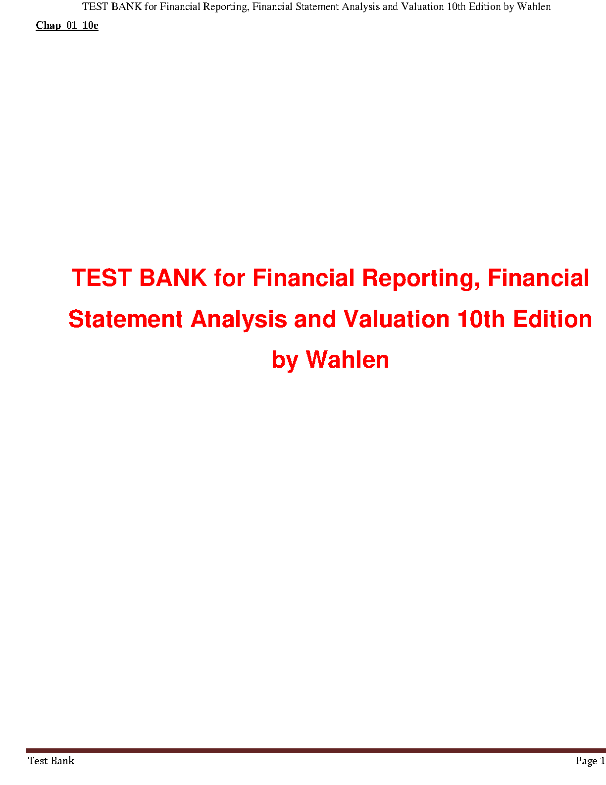 Financial Reporting 10th Edition Exam Review