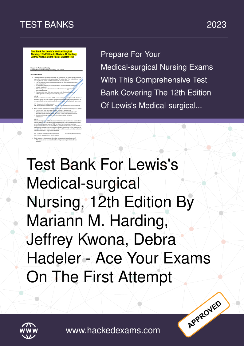 Lewis Med Surg Nursing 12e Test Bank 2026/27