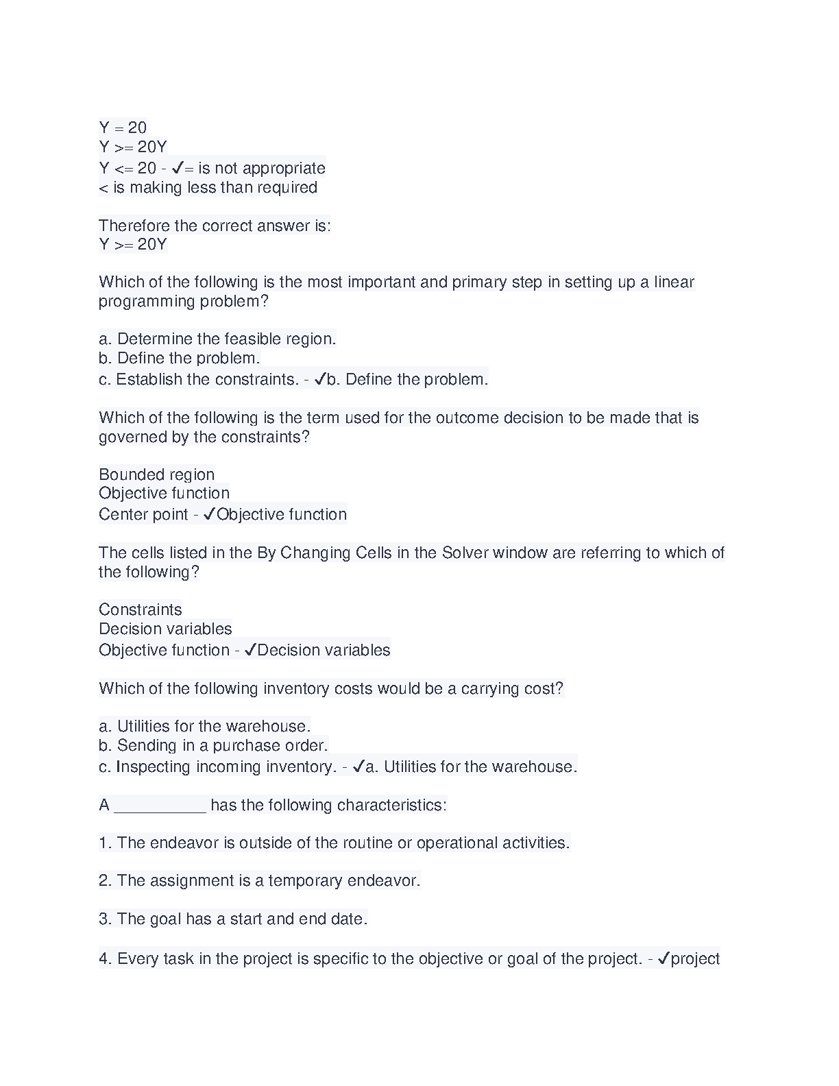 WGU C723 Linear Programming MCQ Study Guide 2024-2025