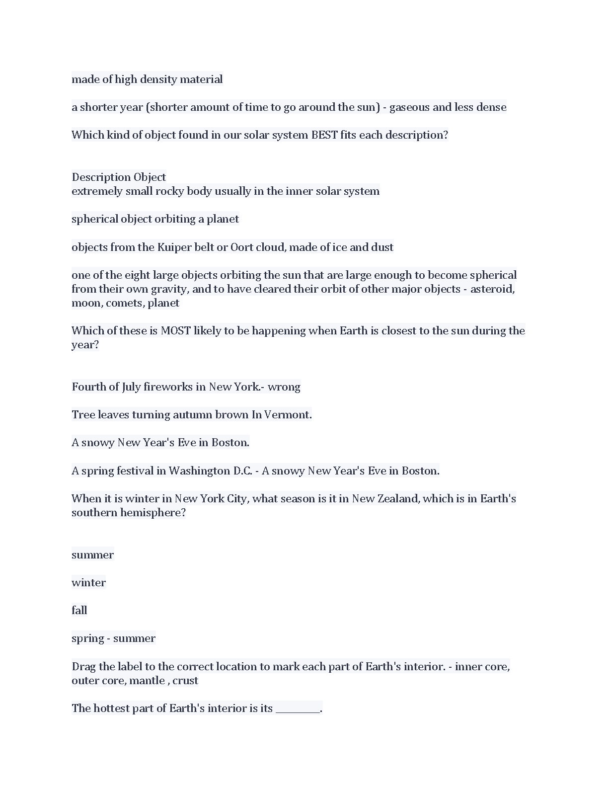 WGU C165 Earth and Sky Study Guide 2024-2025