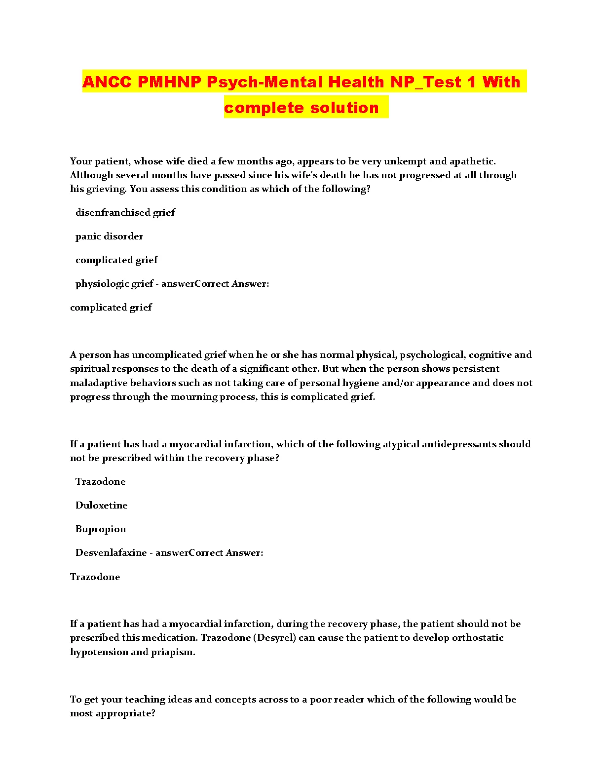 ANCC PMHNP Exam Prep 2026/27