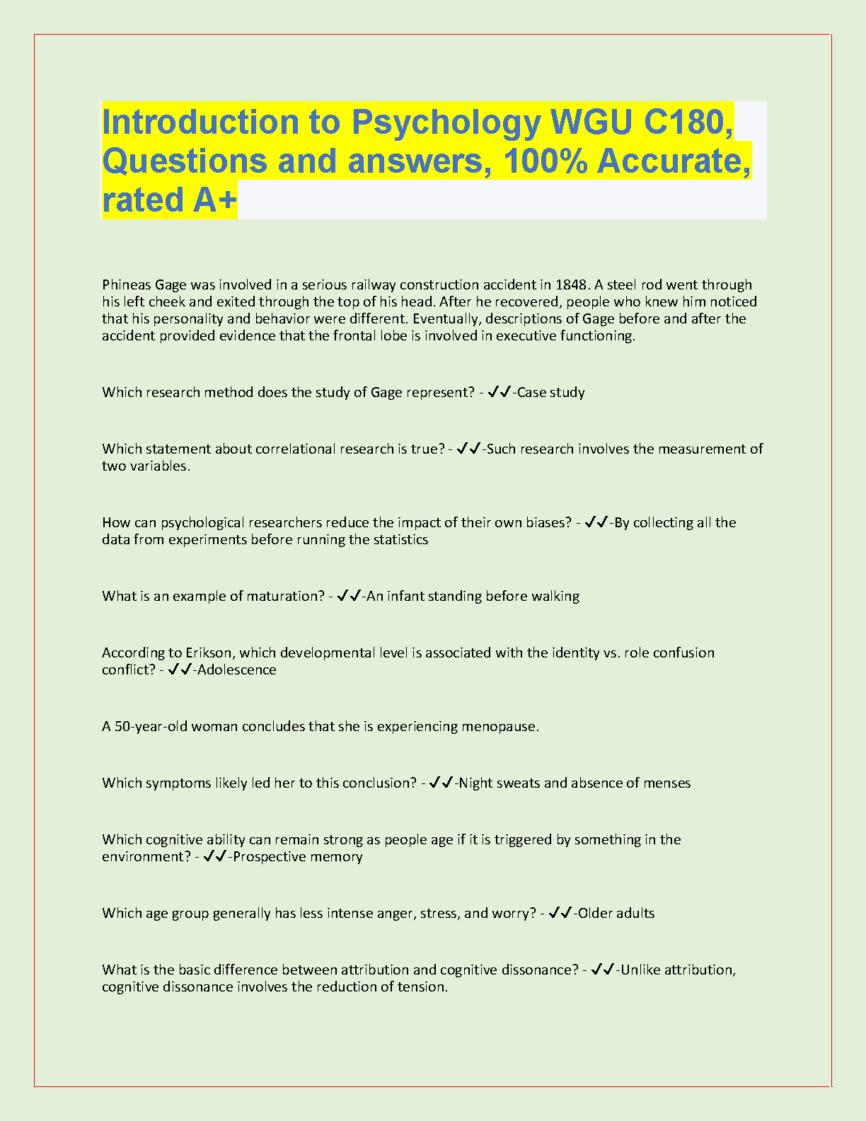 WGU C180 Intro Psych Q&A 2024-25 IMG-1