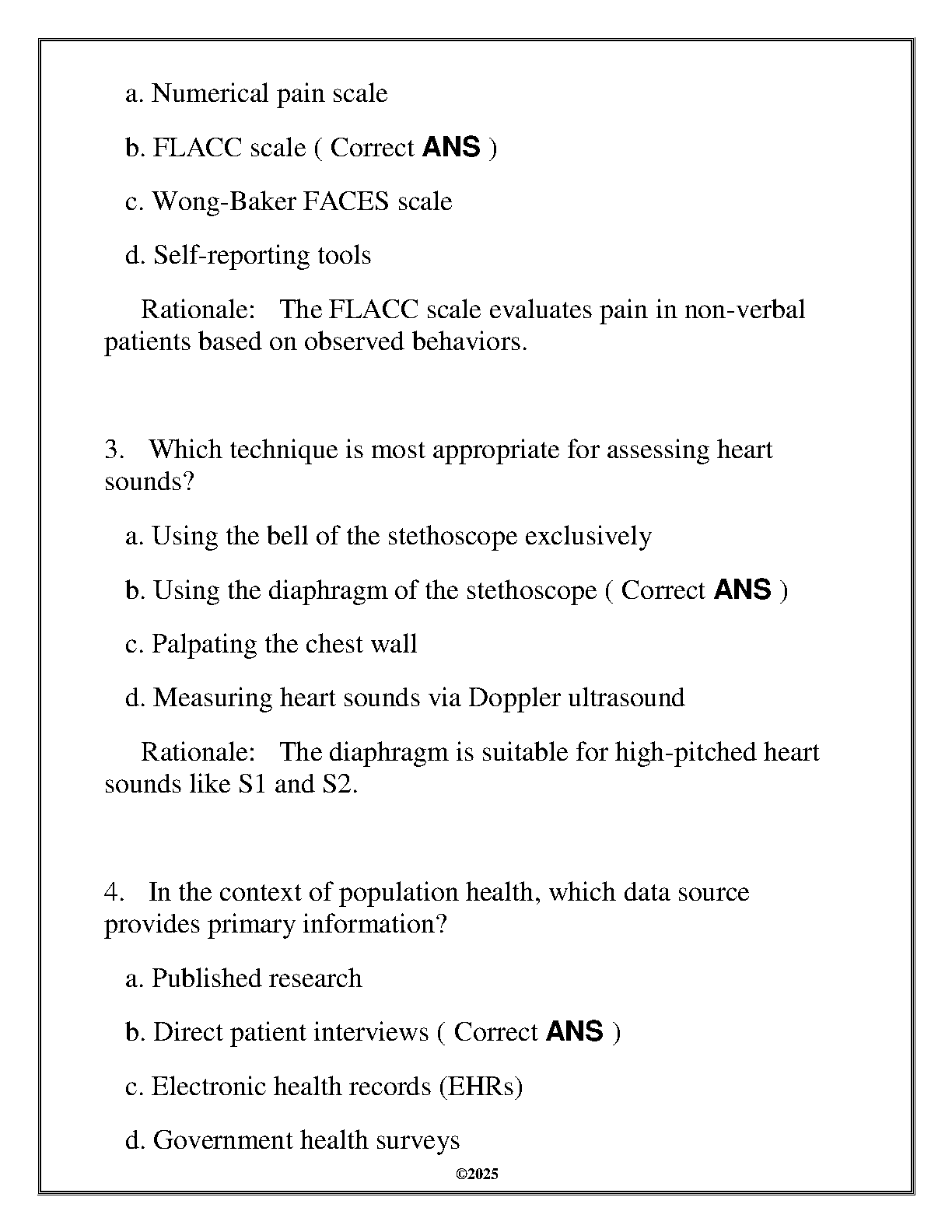 WGU NURS 5205 Advanced Health Assessment Study Guide 2025