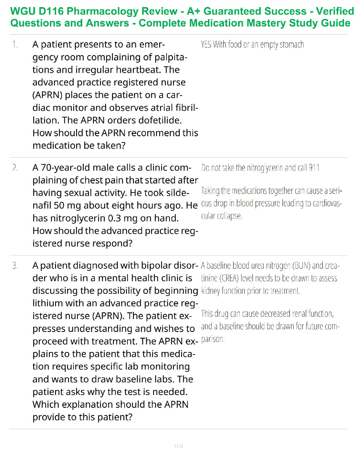 WGU D116 Pharmacology Study Guide 2025/2026 IMG-1