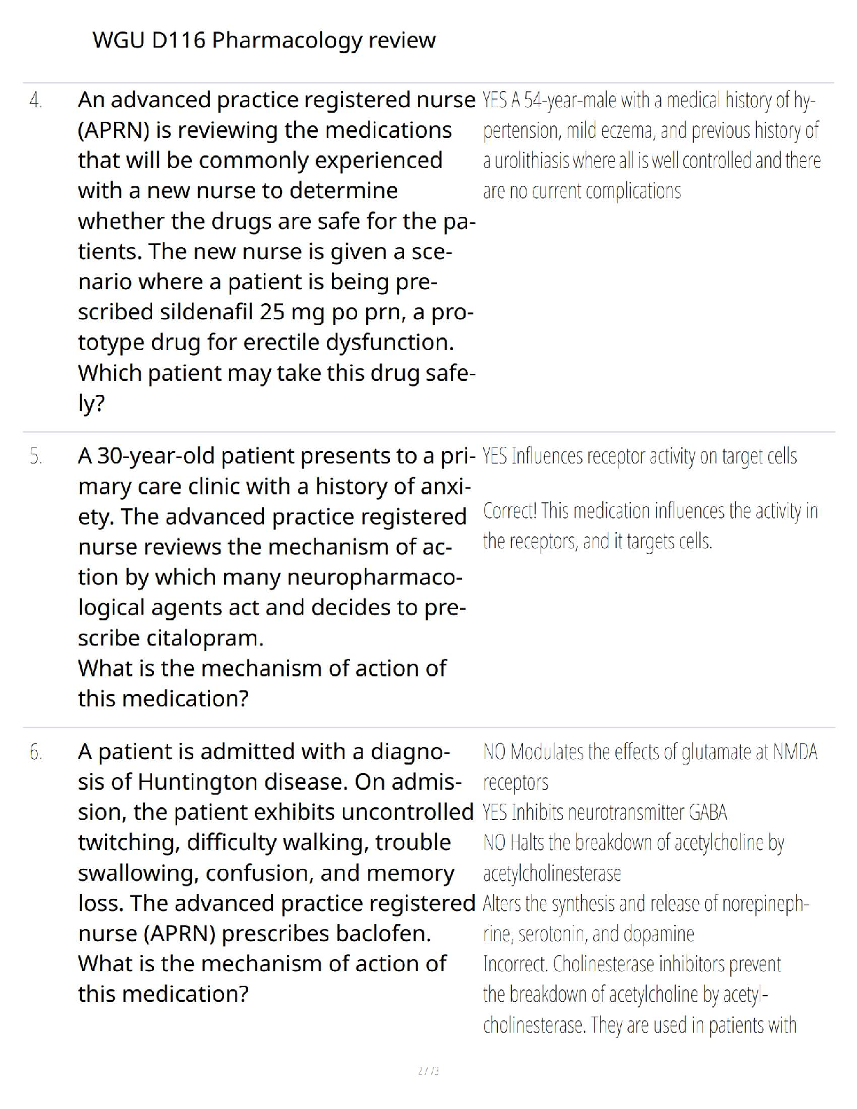 WGU D116 Pharmacology Study Guide 2025/2026