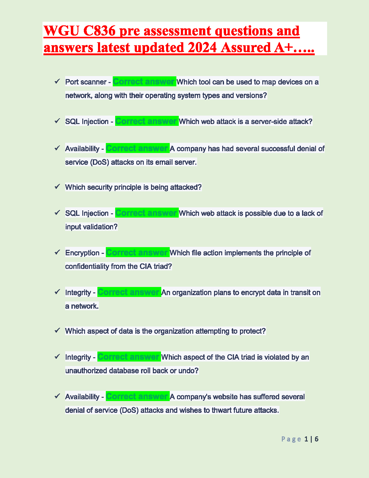 WGU C836 Info Sec Test Bank 2025 Questions and Answers IMG-1