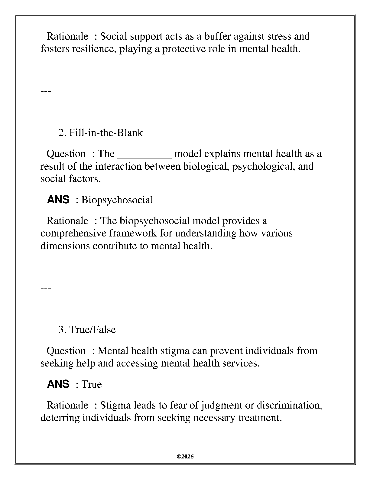 HLTH 4400 Mental Health Awareness Exam Q&A 2025 WGU