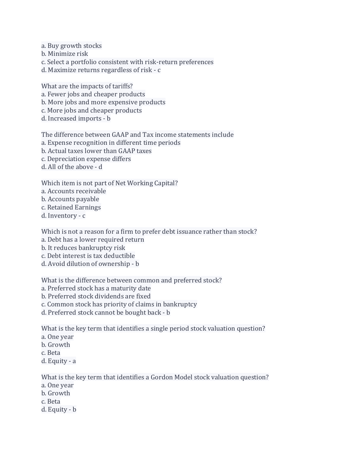 WGU C214 Financial Mgmt Concepts Practice Exam