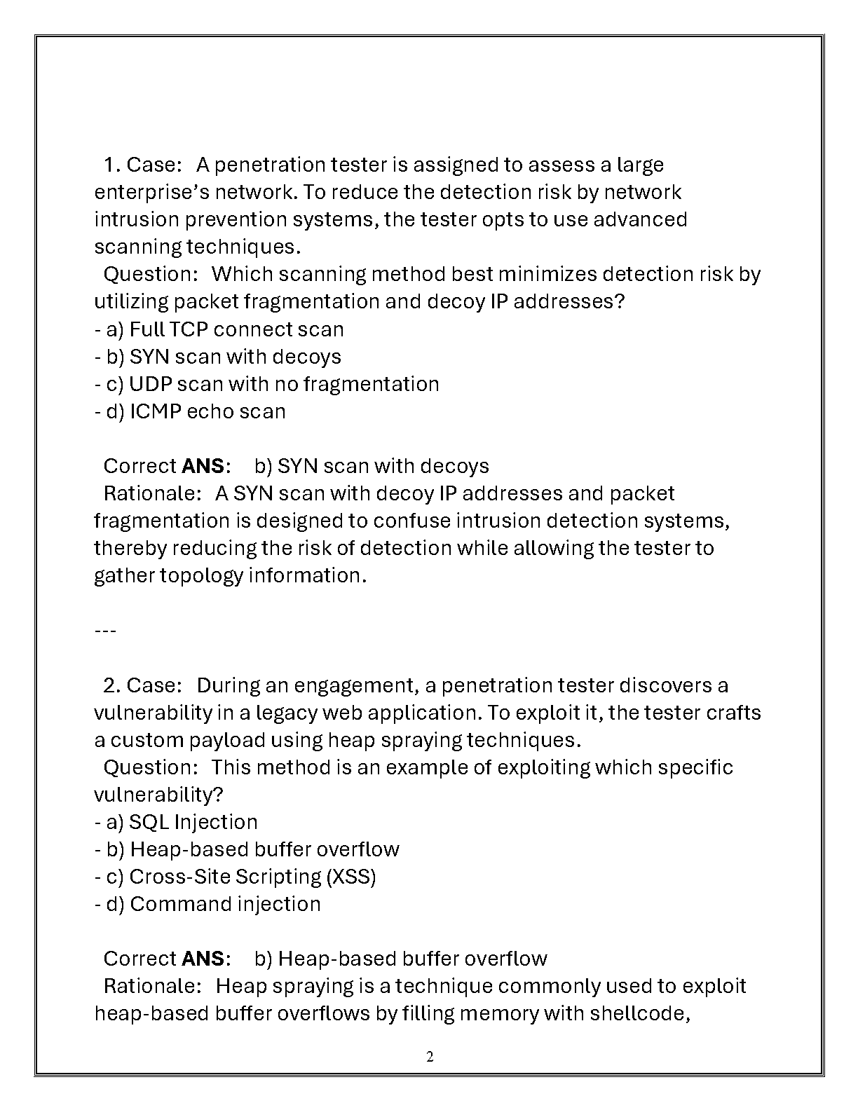 ITAS 5223 Penetration Testing OA Review Questions & Answers