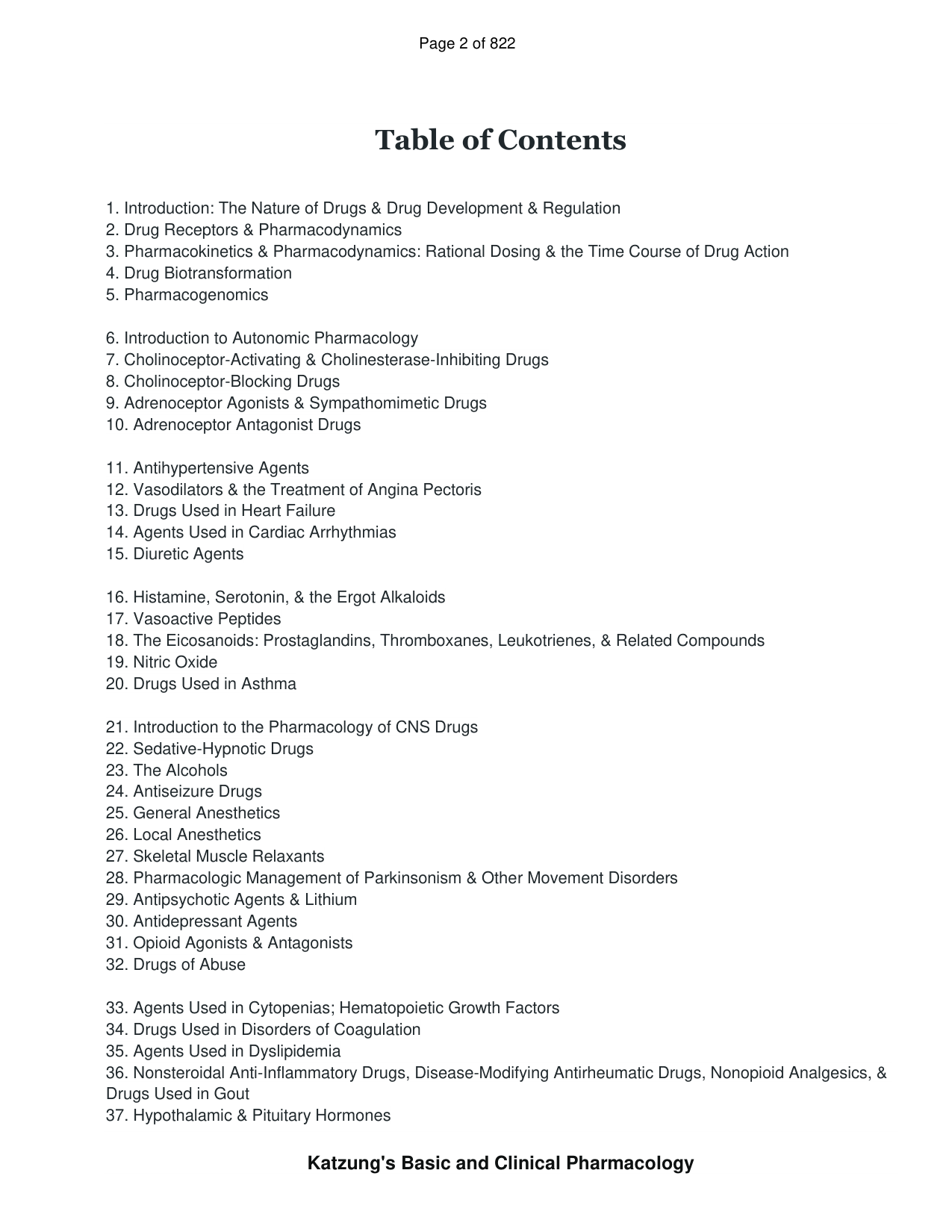 Katzung's Basic and Clinical Pharmacology 16th Edition