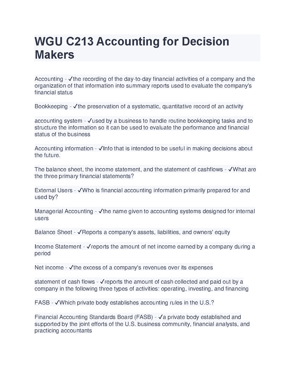 WGU C213 Accounting Study Guide 2024/25 IMG-1