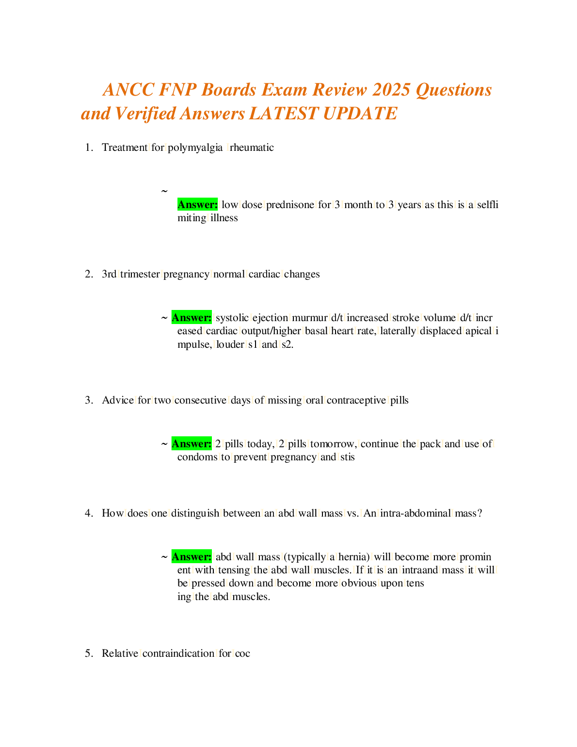ANCC FNP Exam Prep 2026 Practice Questions & Answers