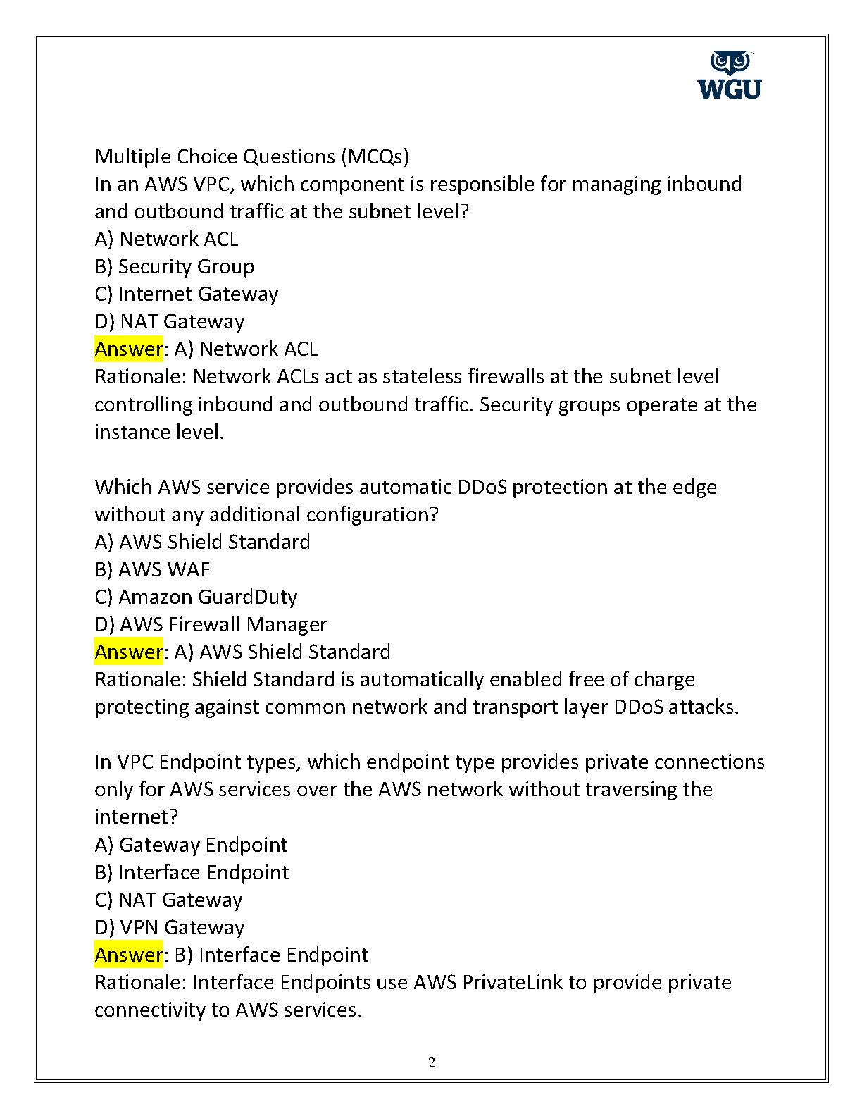D315 ITEC 2112 Network Security Final Exam Guide