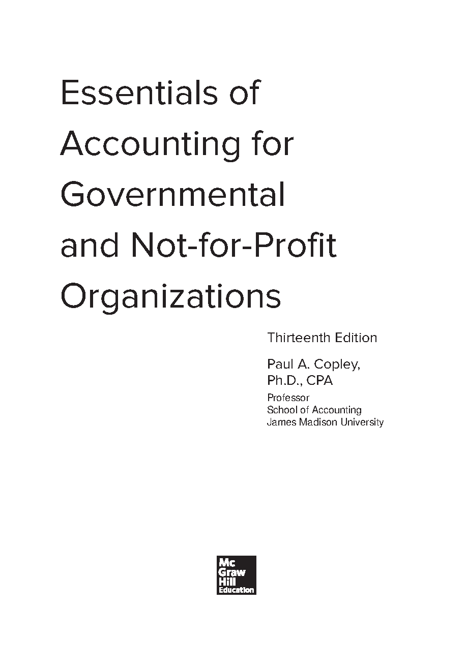 Governmental NFP Accounting Test Bank 13th Ed Copley