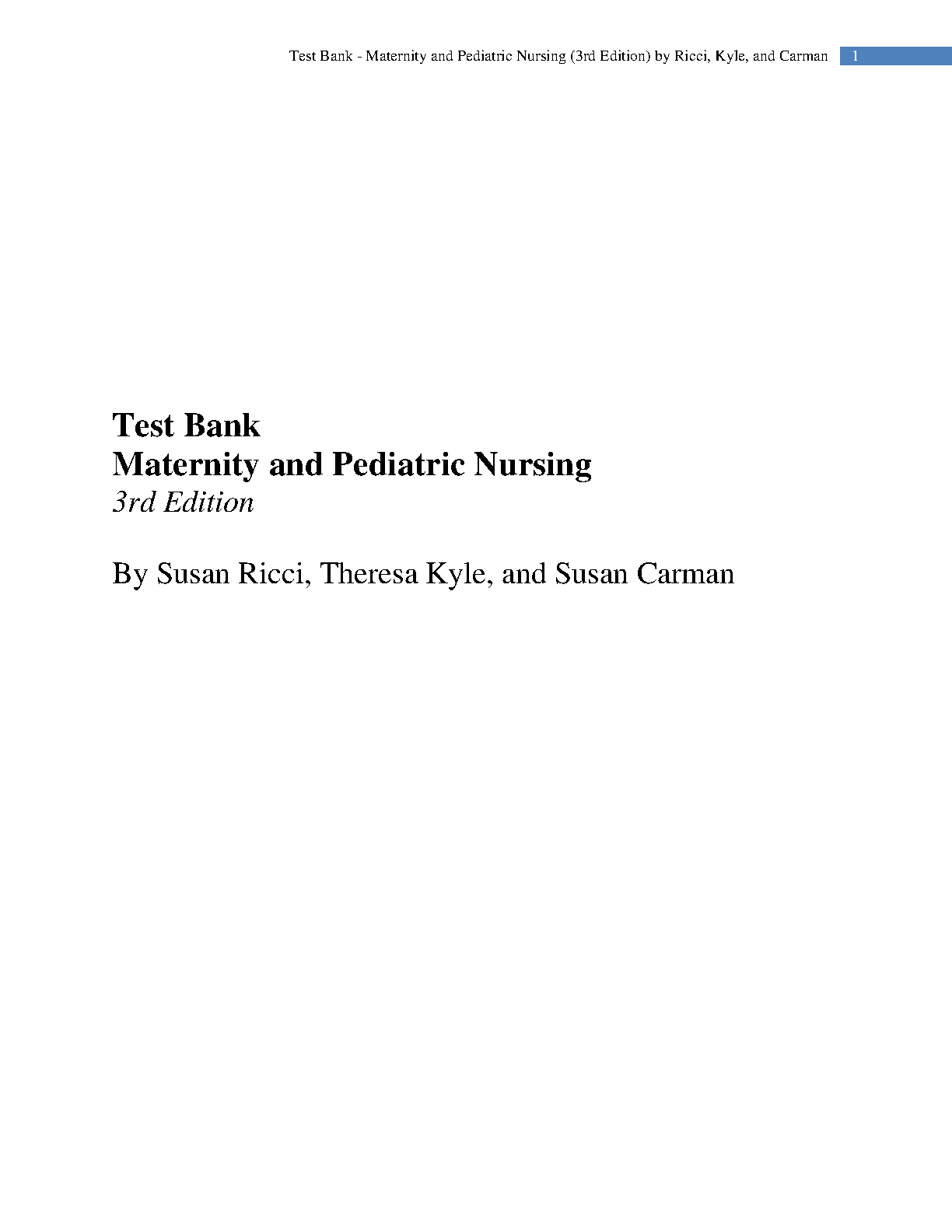 Maternity Pediatric Nursing Test Bank 2026/27 Edition