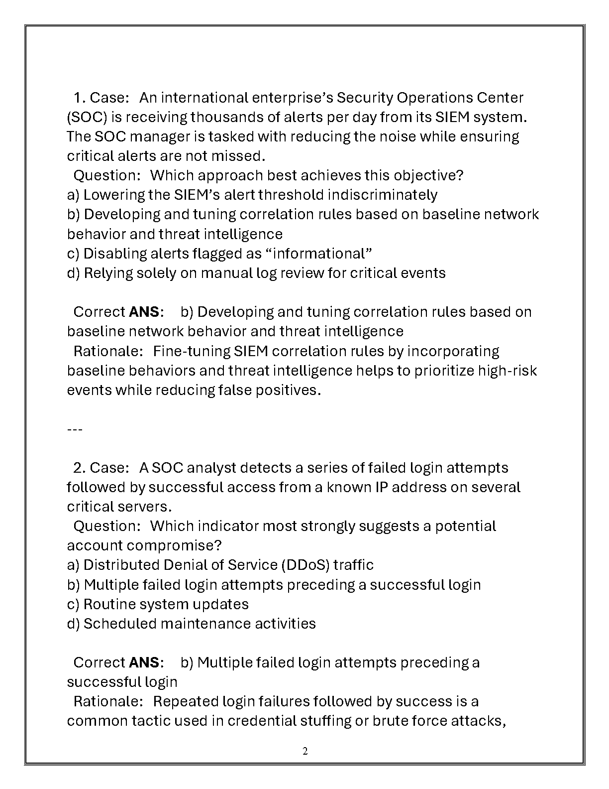 ITAS 5222 Security Ops OA Review & Answers 2025