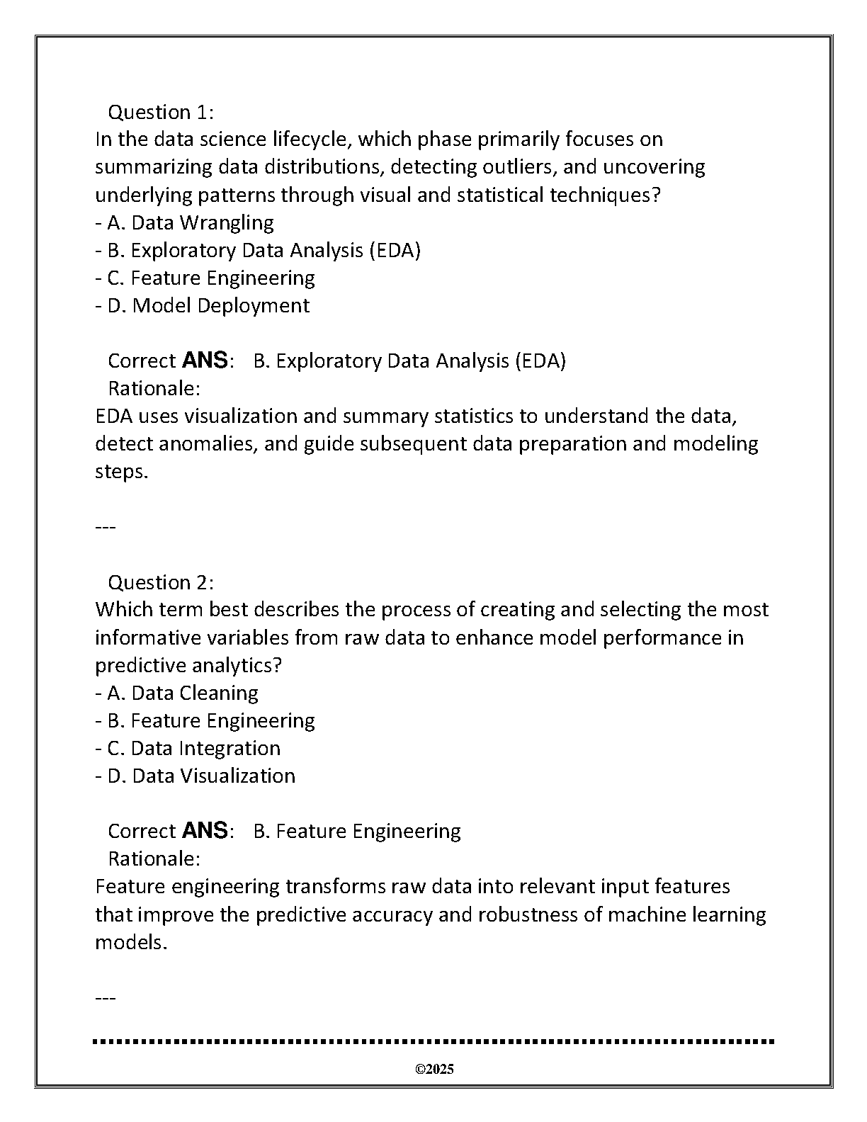 WGU DTSC 3211 Data Science Exam Q&A Review 2025/2027