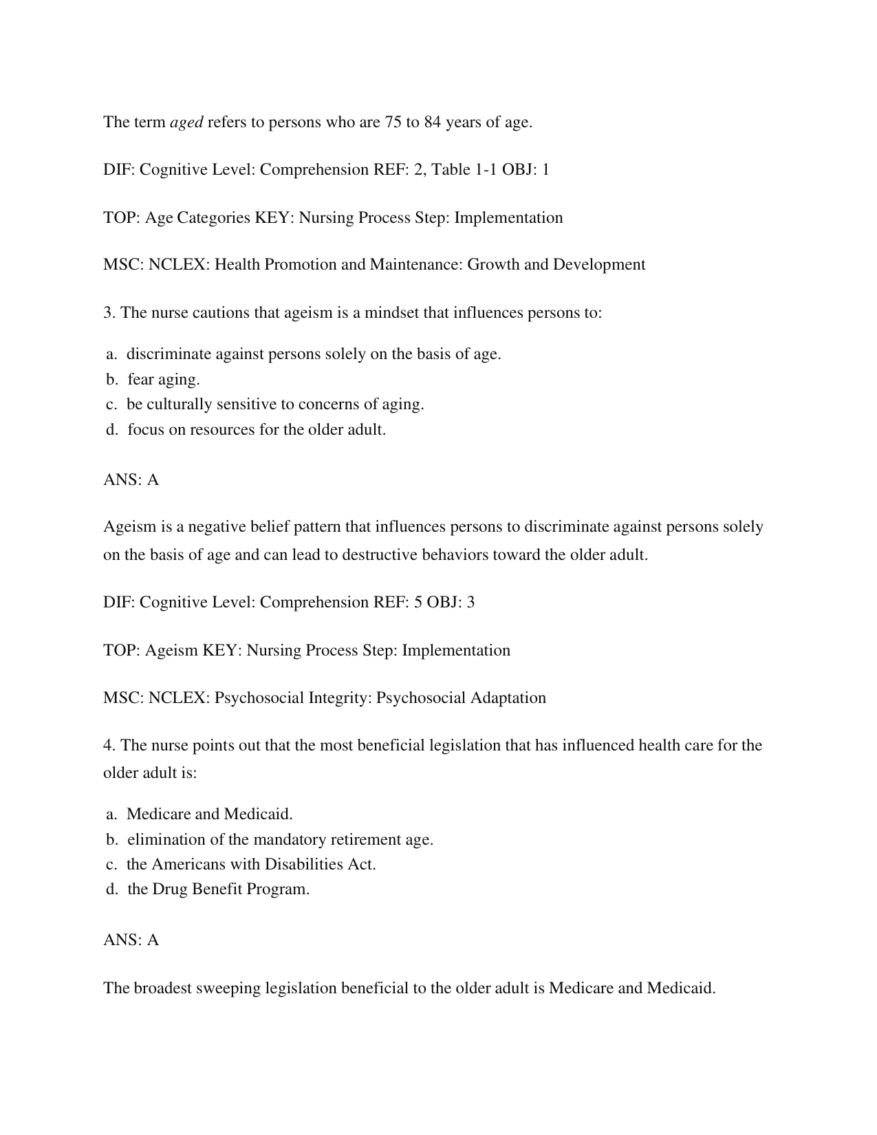 Gerontological Nursing 10th Edition TEST BANK IMG-3