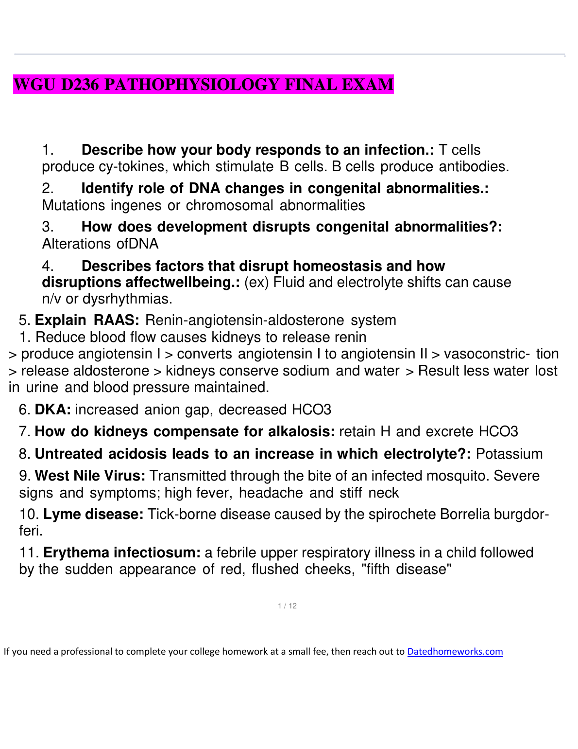WGU D236 Pathophysiology Final Exam Test Bank Guide IMG-1