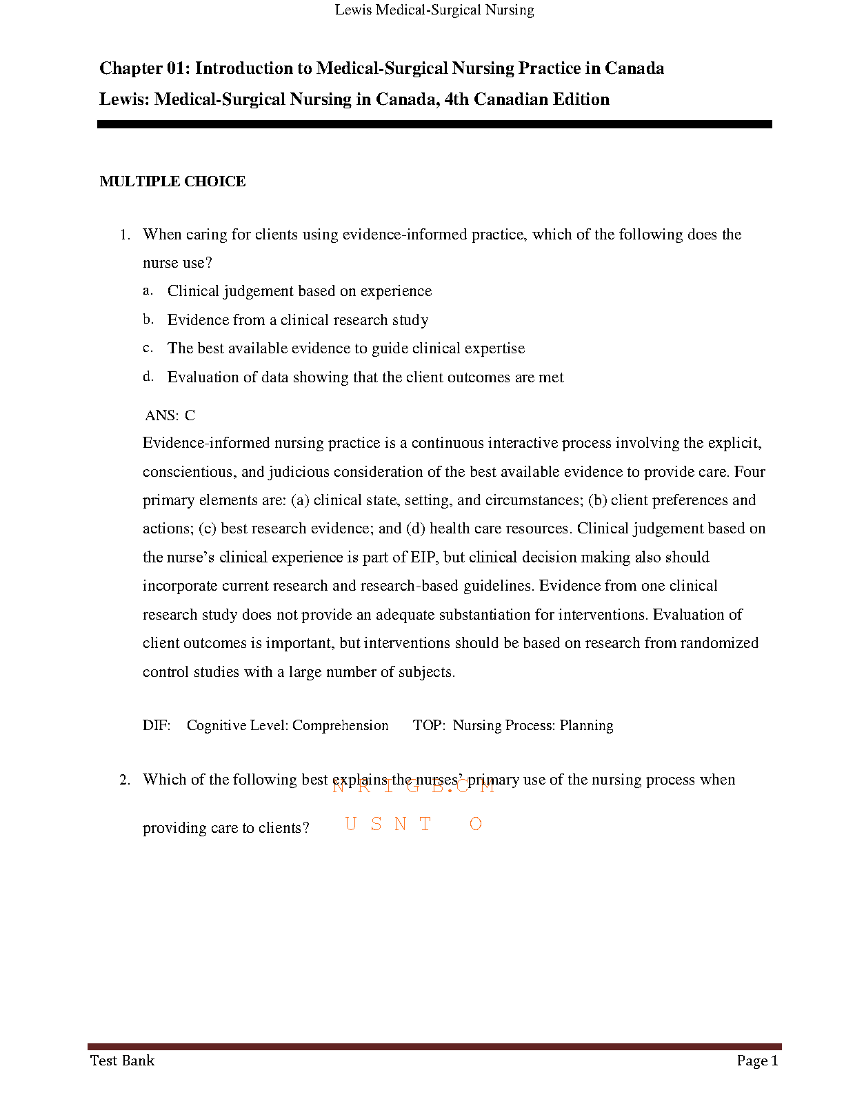 Medical-Surgical Nursing Test Bank Lewis 2026/27