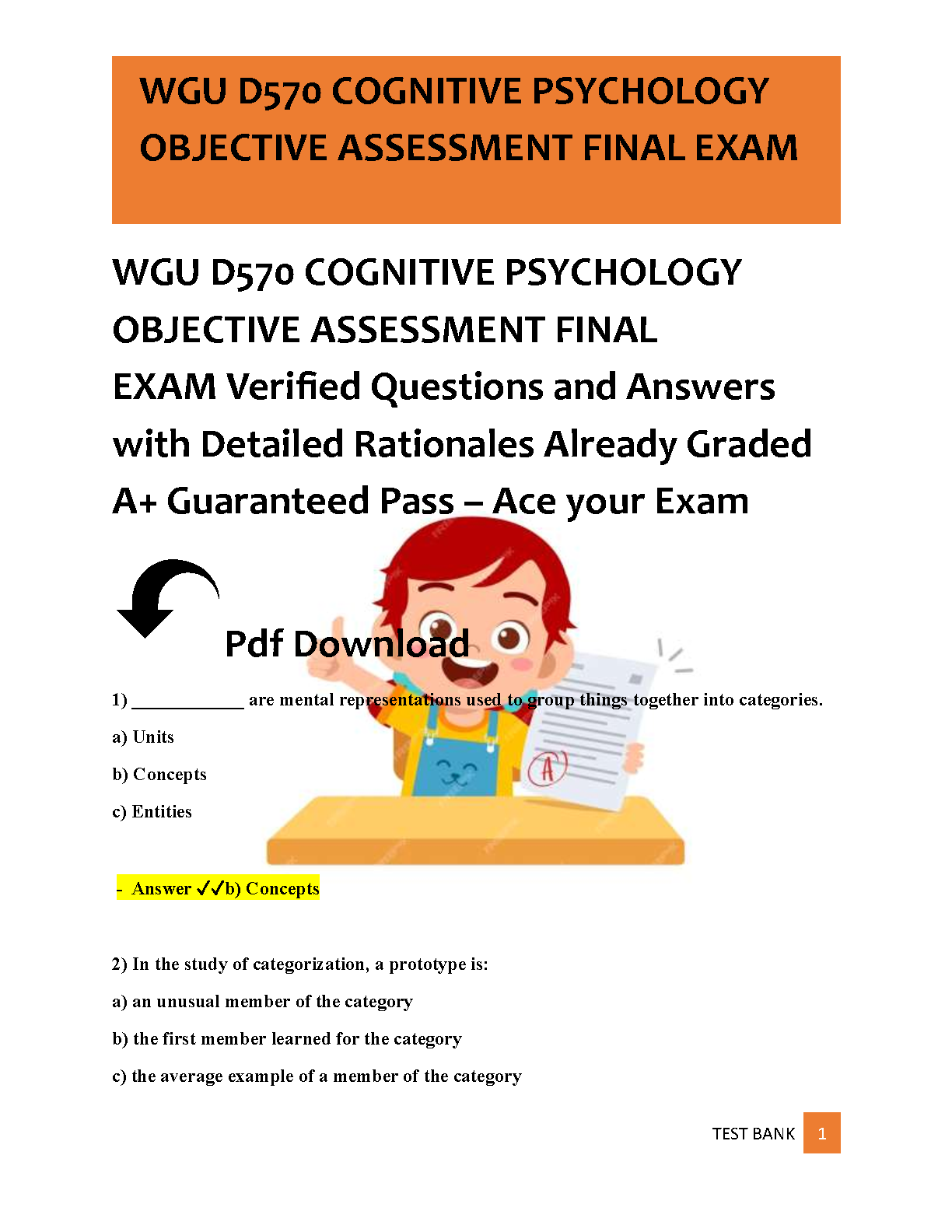 WGU D570 Cognitive Psychology Final Exam Test Bank PDF IMG-1