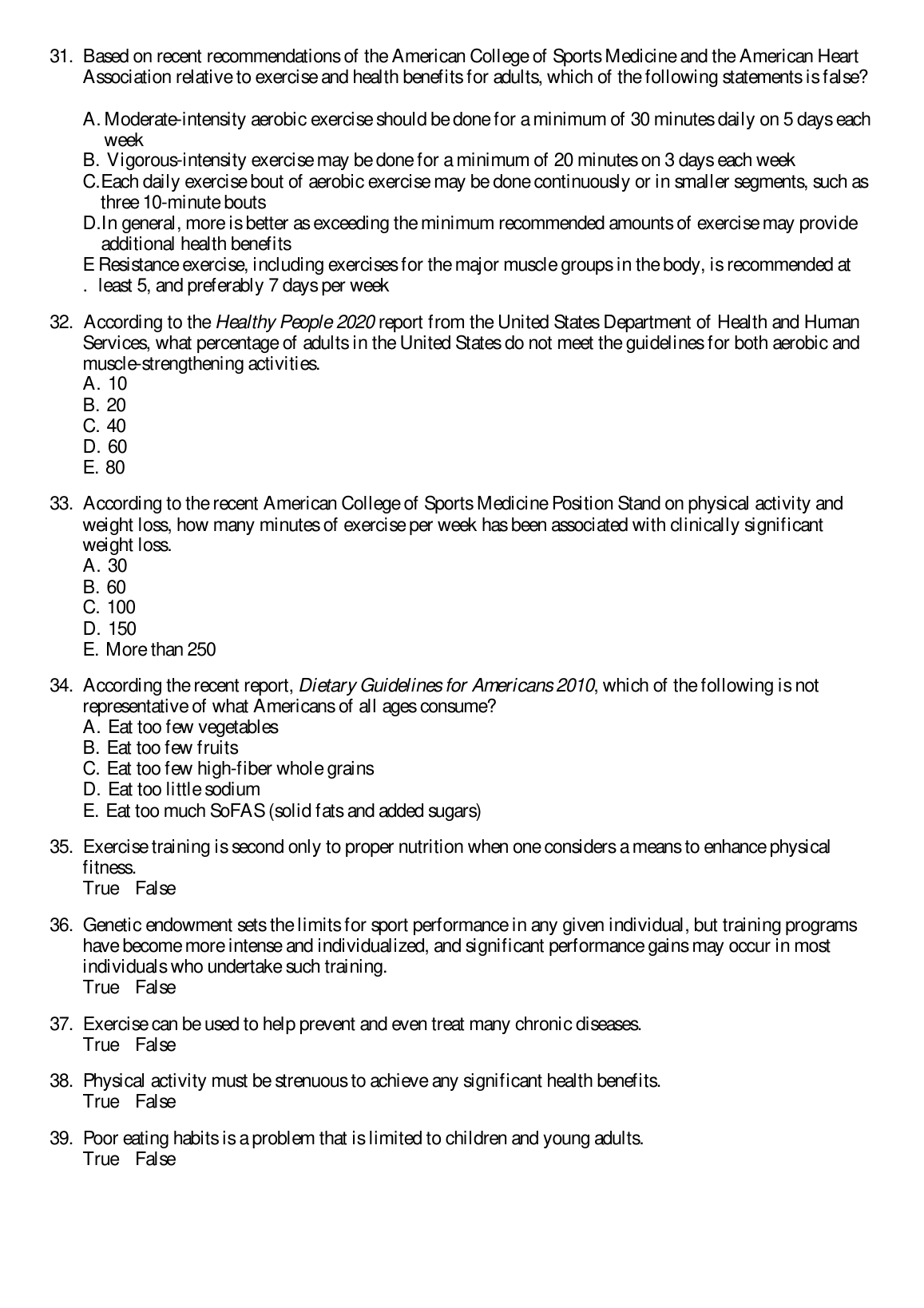 Nutrition Test Bank Williams 13th Ed Exam Prep Questions