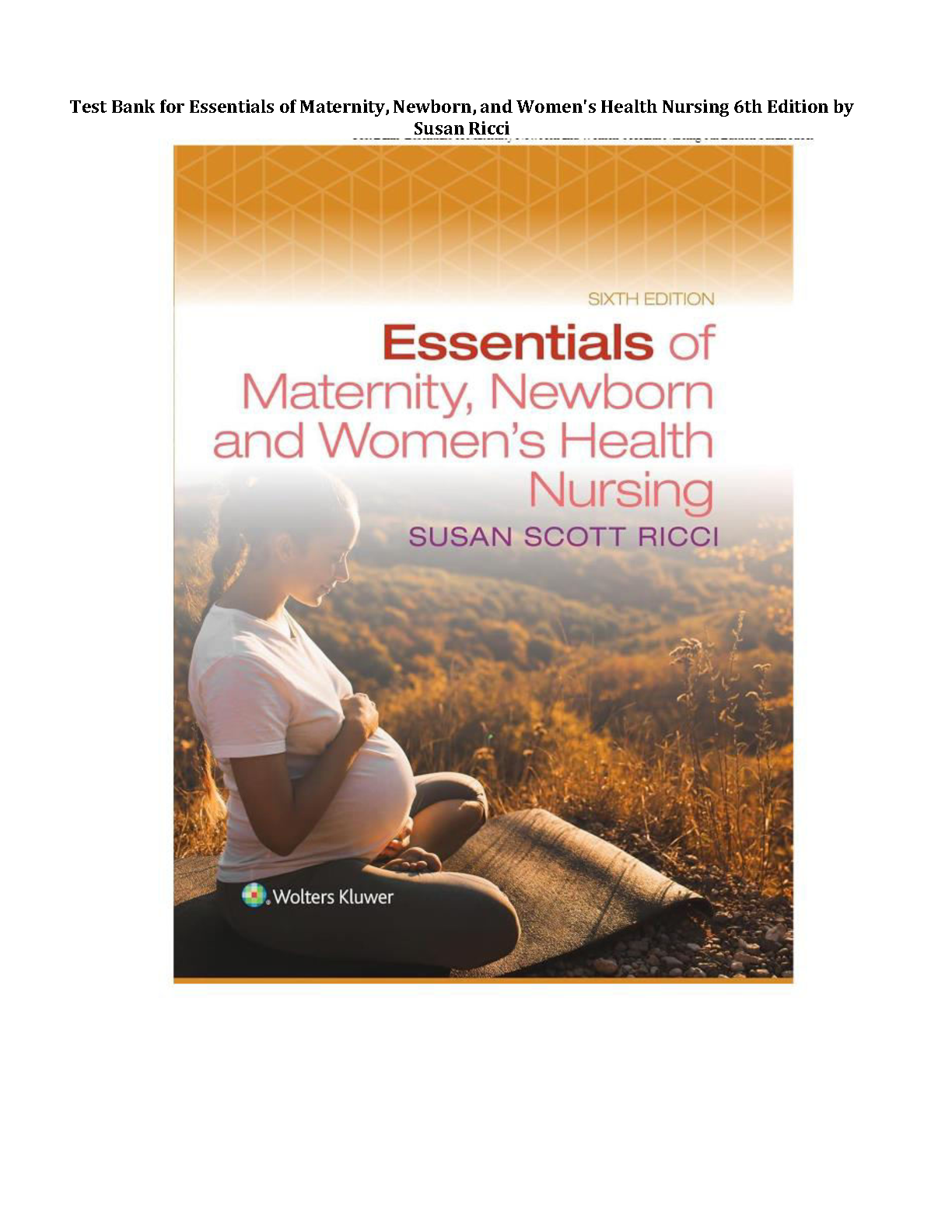 Ricci Essentials Maternity Newborn Women's Health Test Bank 2026/27 IMG-1