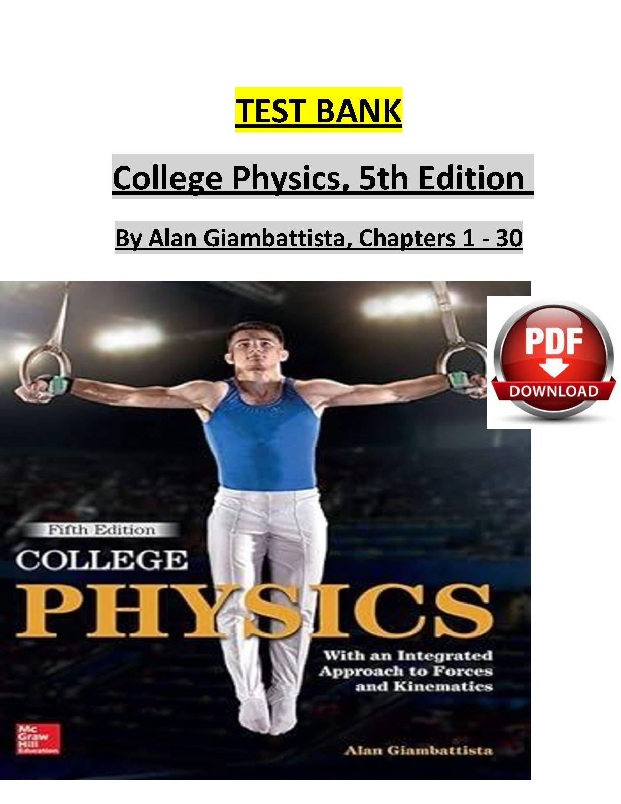College Physics, 5th Edition TEST BANK IMG-1