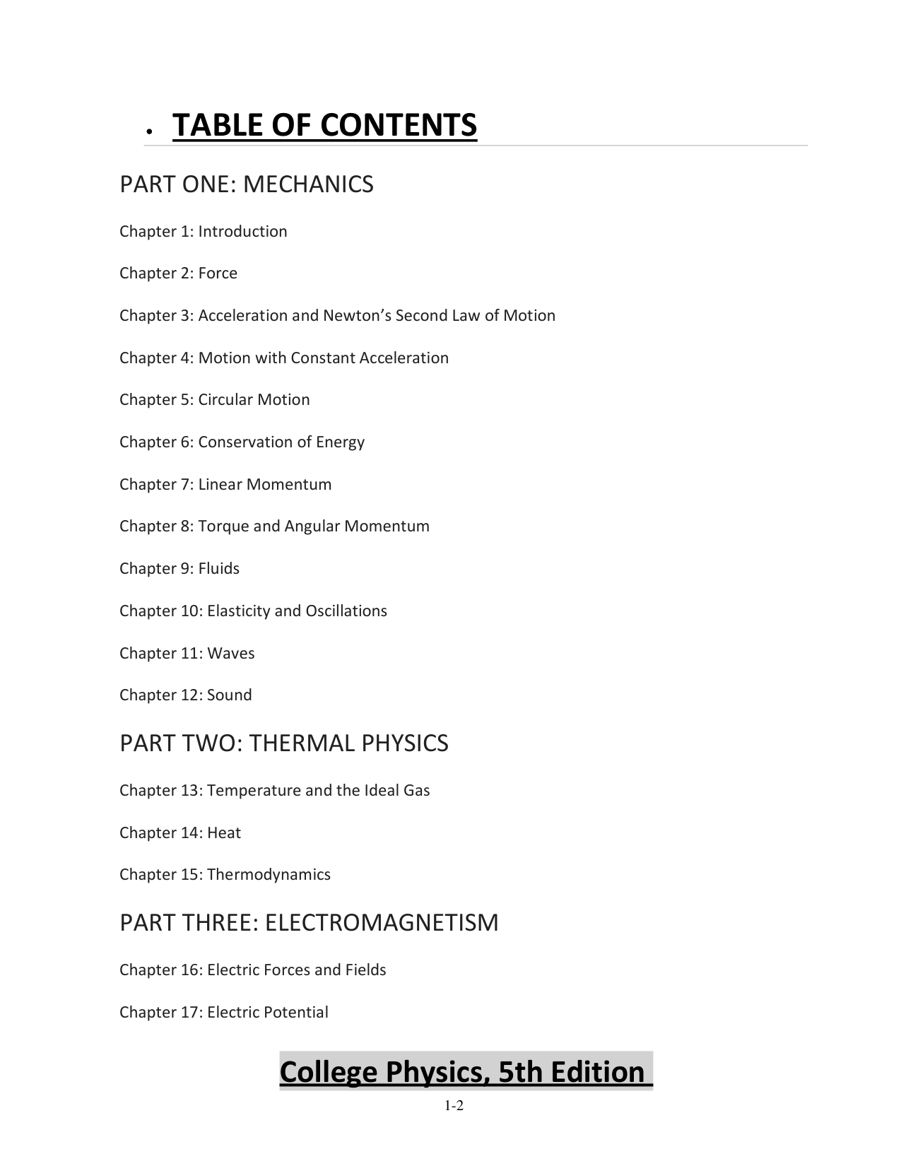 College Physics, 5th Edition TEST BANK