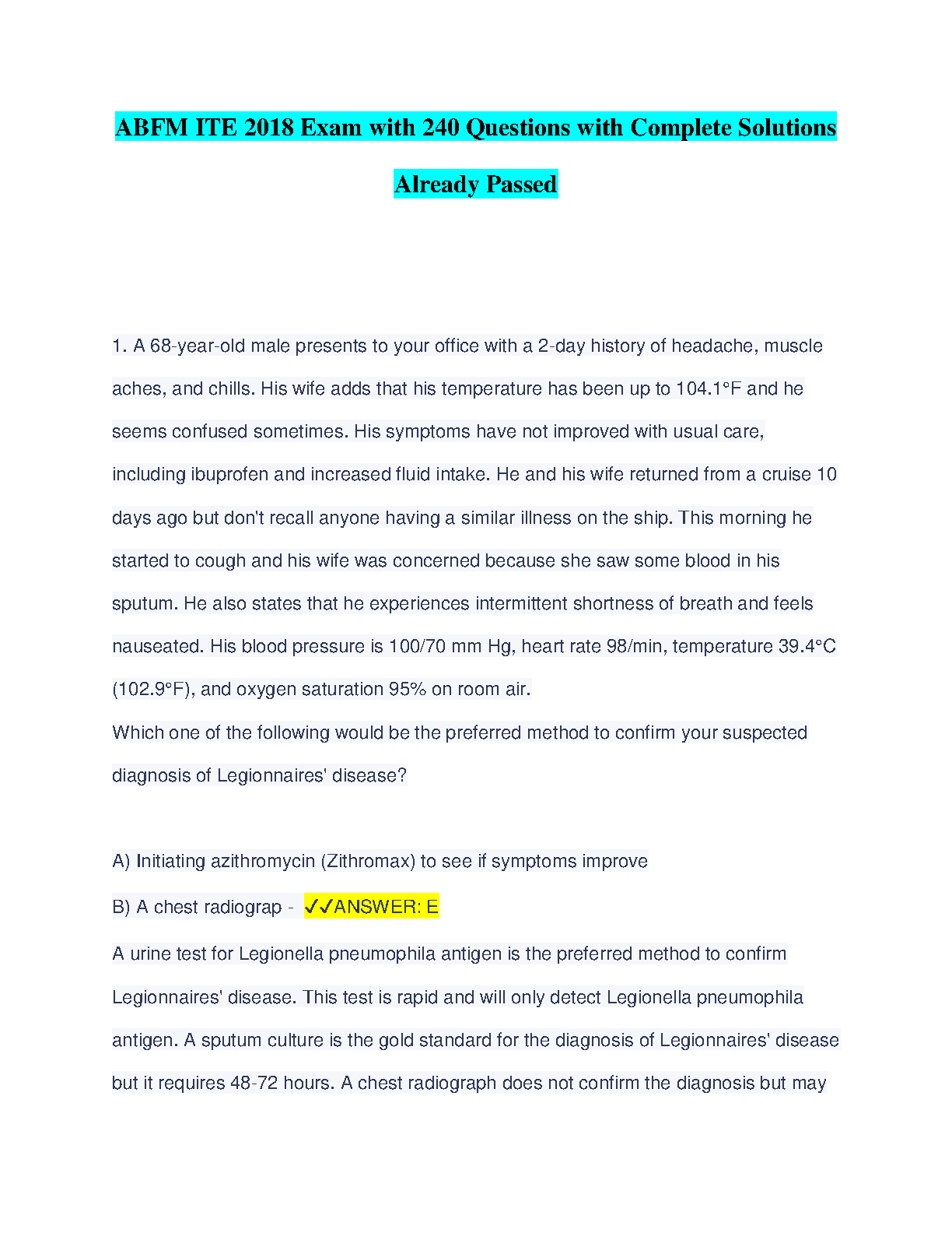 ABFM ITE 2018 Practice Questions | Family Medicine Exam Prep IMG-1